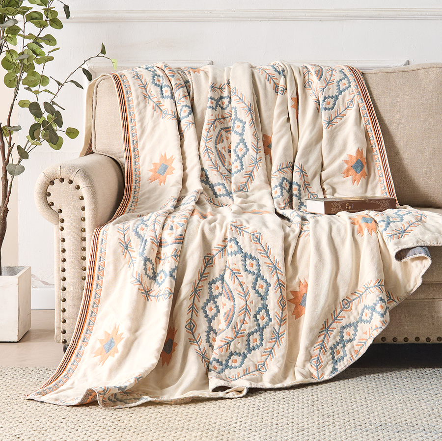 Goodinary® Nordic Boho Cotton Gauze Soft Bedspread