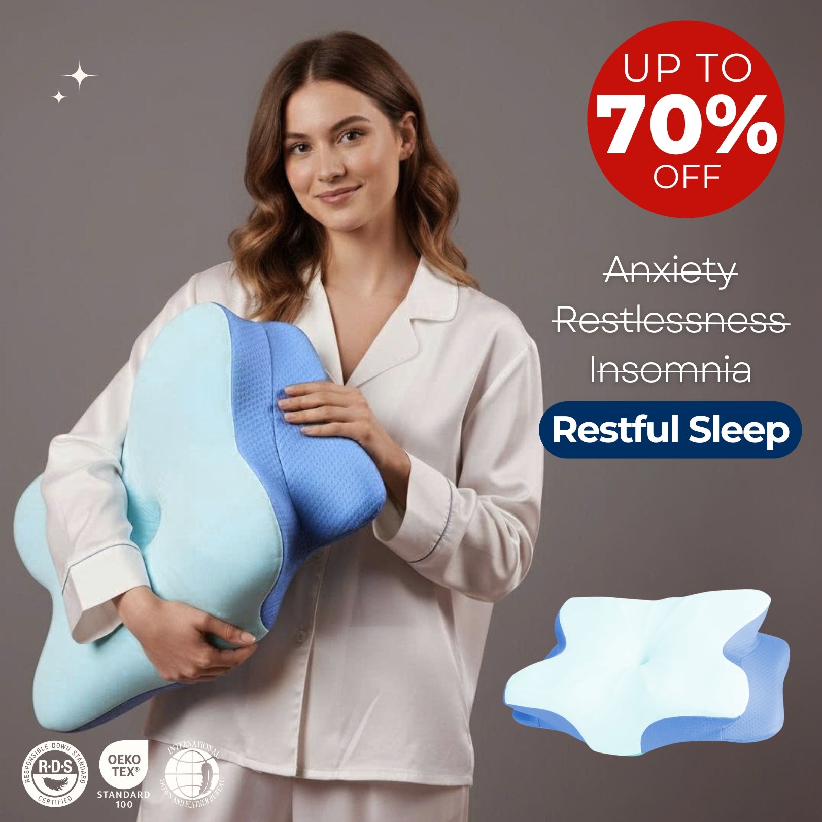 Goodinary® Ultra Cooling Contour Memory Foam Pillow