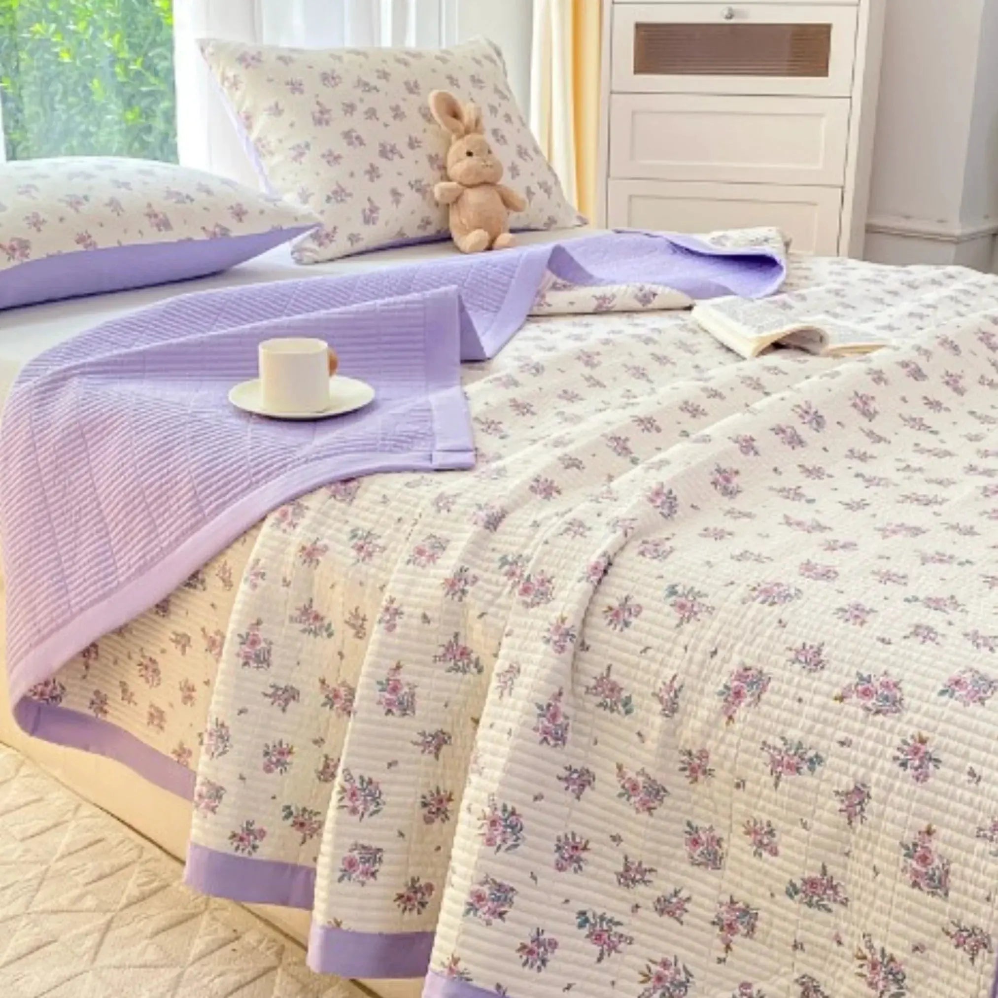 lavender flower bedding Floral Bedding Set | Microfiber Duvet Cover Set