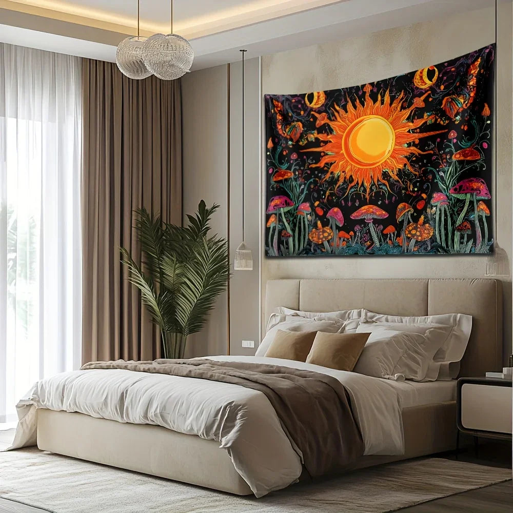 Goodinary® Embroidered Star Moon Constellation Boho Tapestry