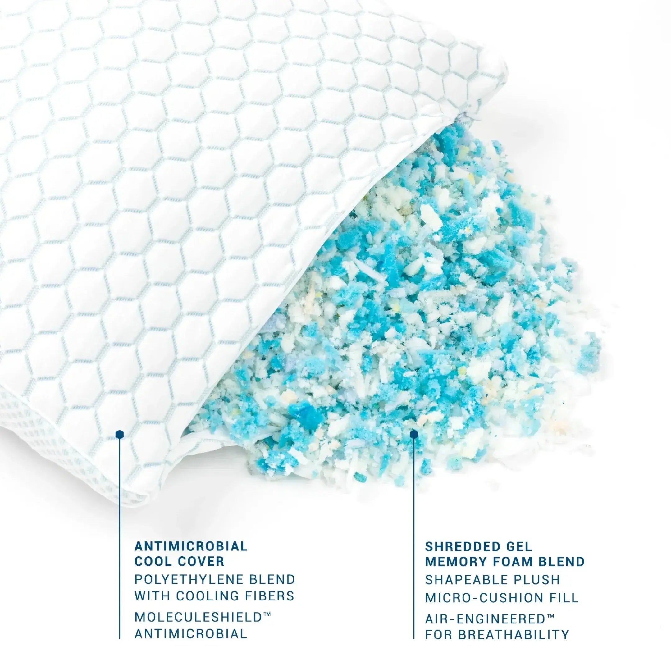 Goodinary® Cooling Shredded Memory Foam Pillow Goodinary