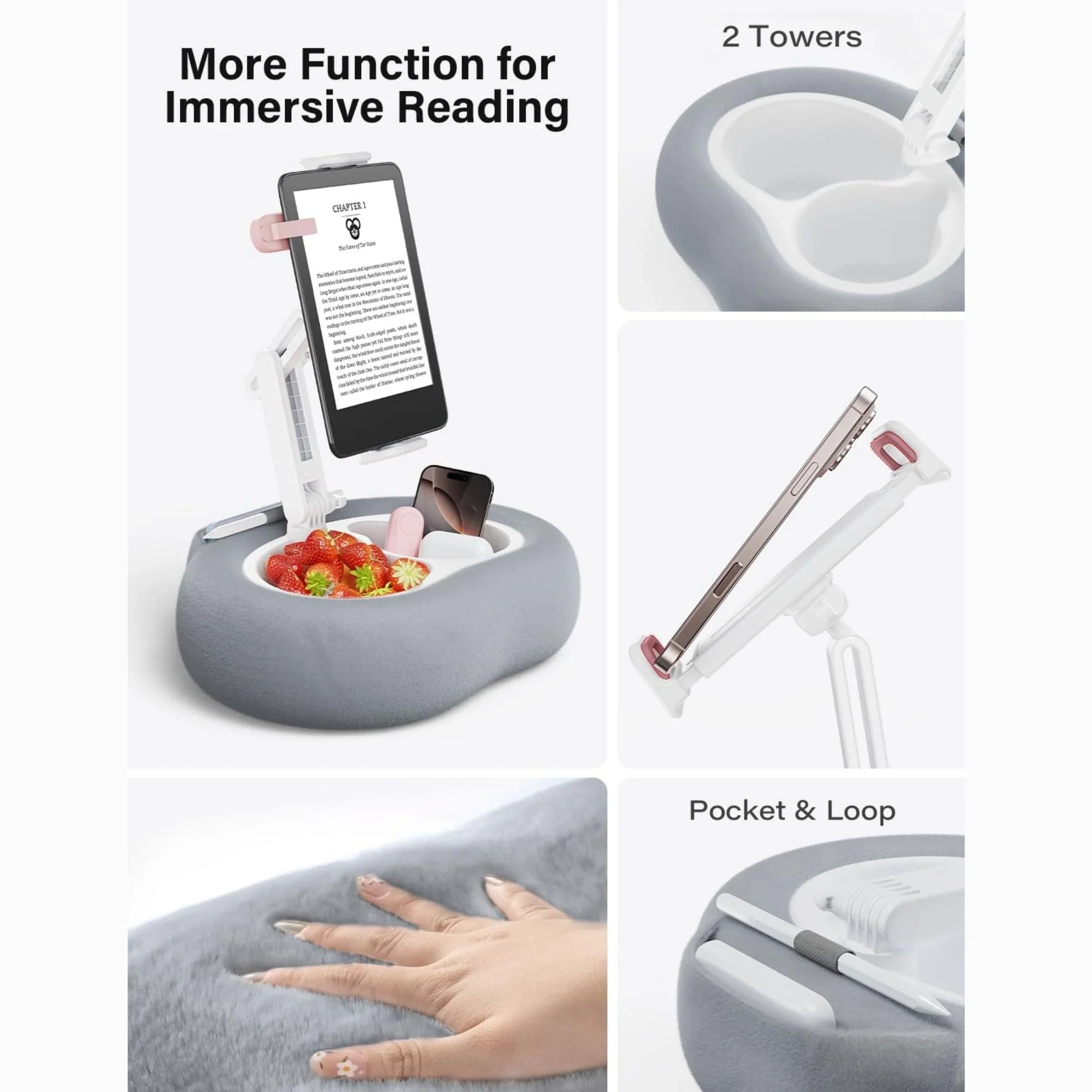 Goodinary® Tablet Pillow Stand Holder with Dual Trays