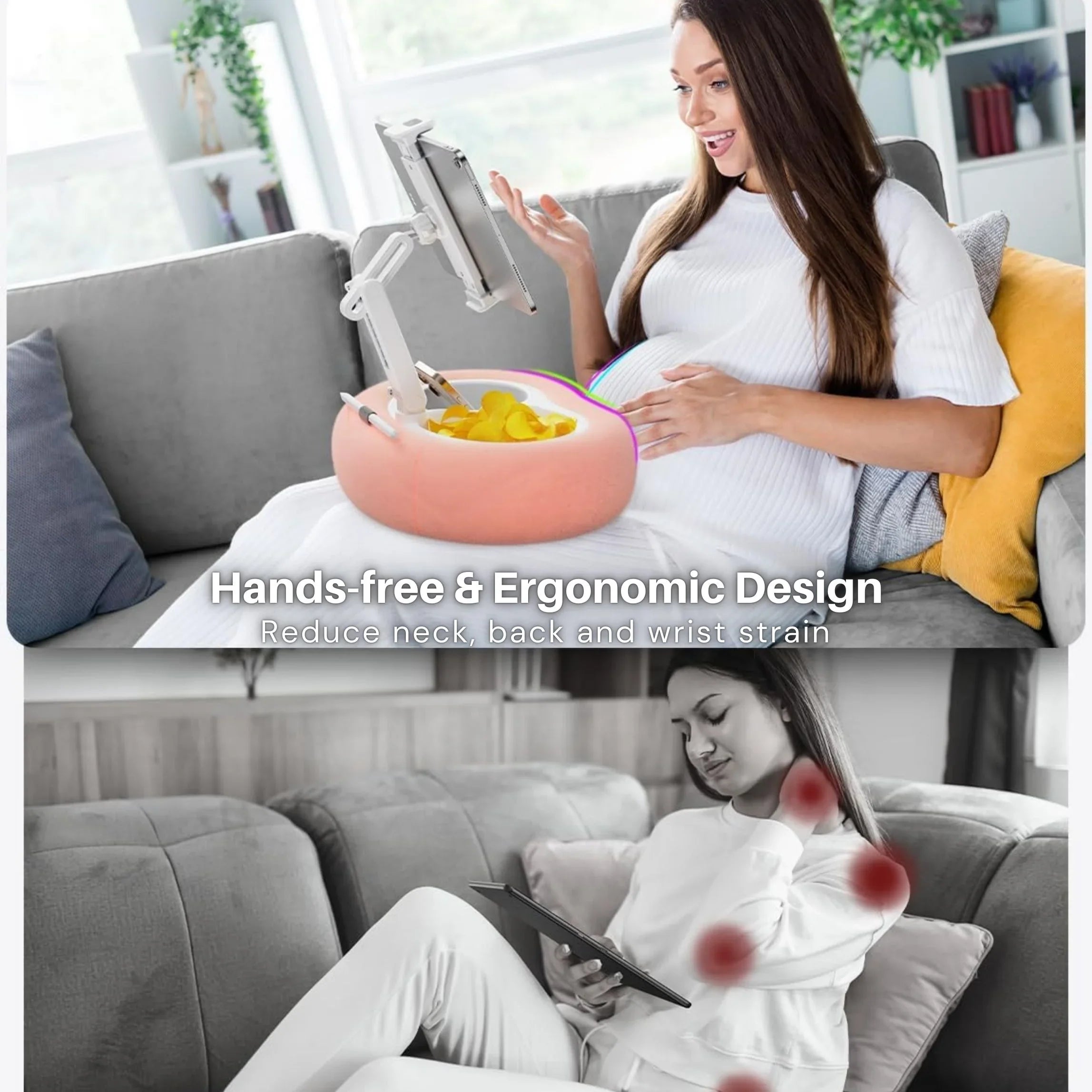 Goodinary® Tablet Pillow Stand Holder with Dual Trays