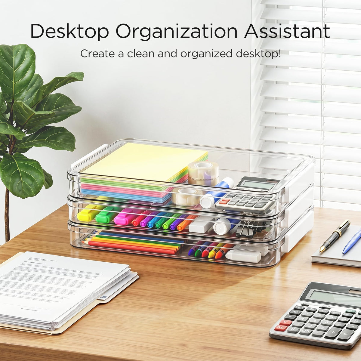 Office Object™ Acrylic Transparent Desktop Paper Organizer