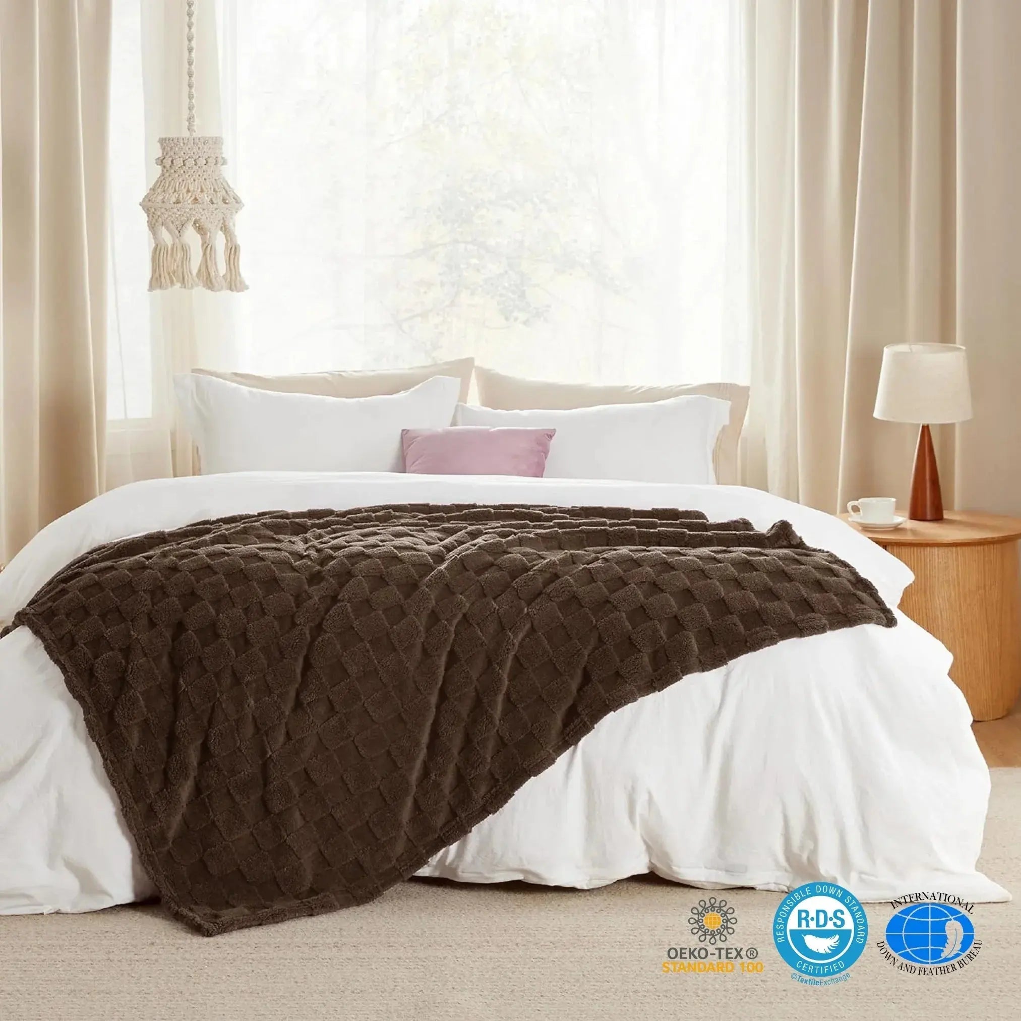 Goodinary® Checkered Throw Blanket Soft Fleece Cozy Goodinary