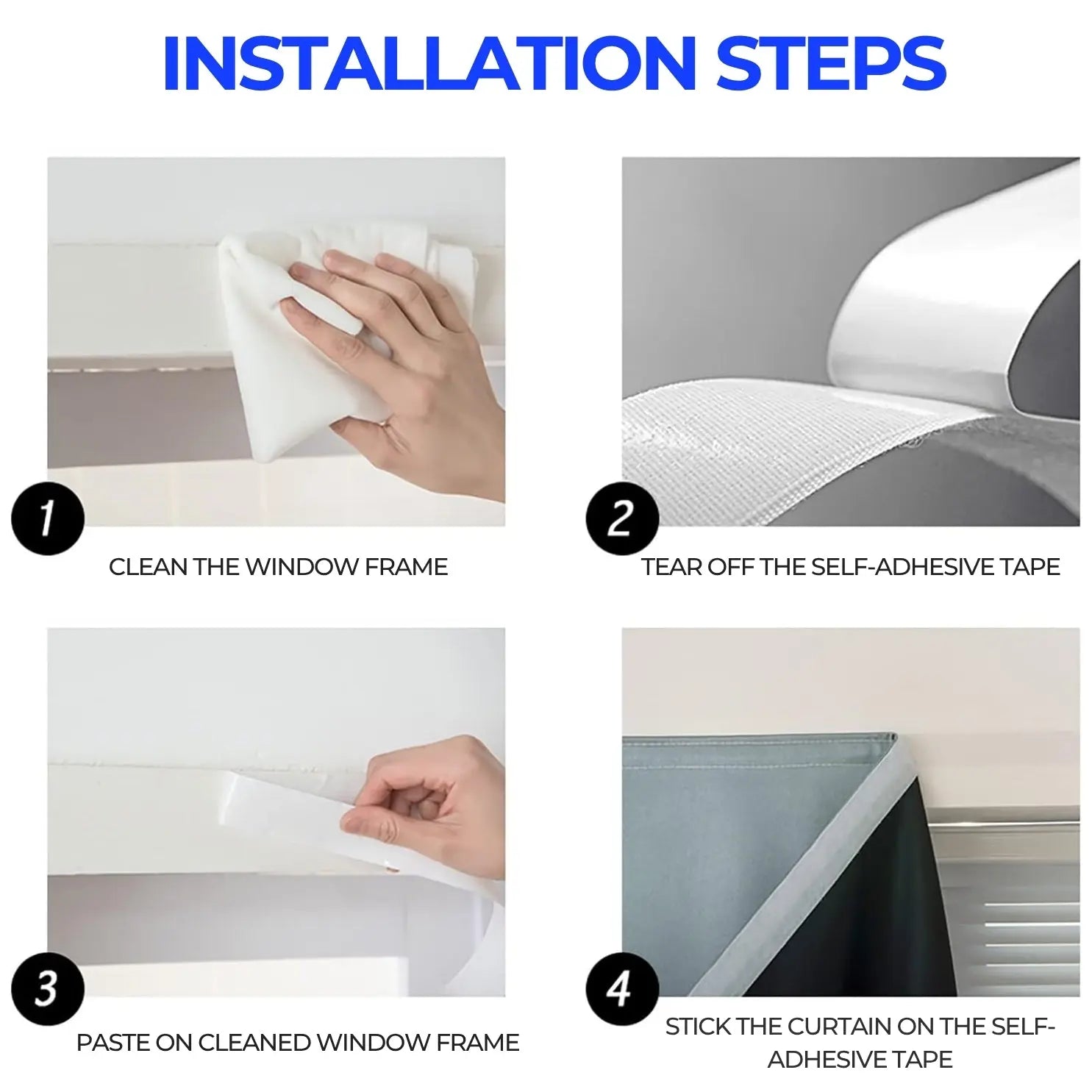 Goodinary® Self Adhesive Portable Blackout Curtains Goodinary