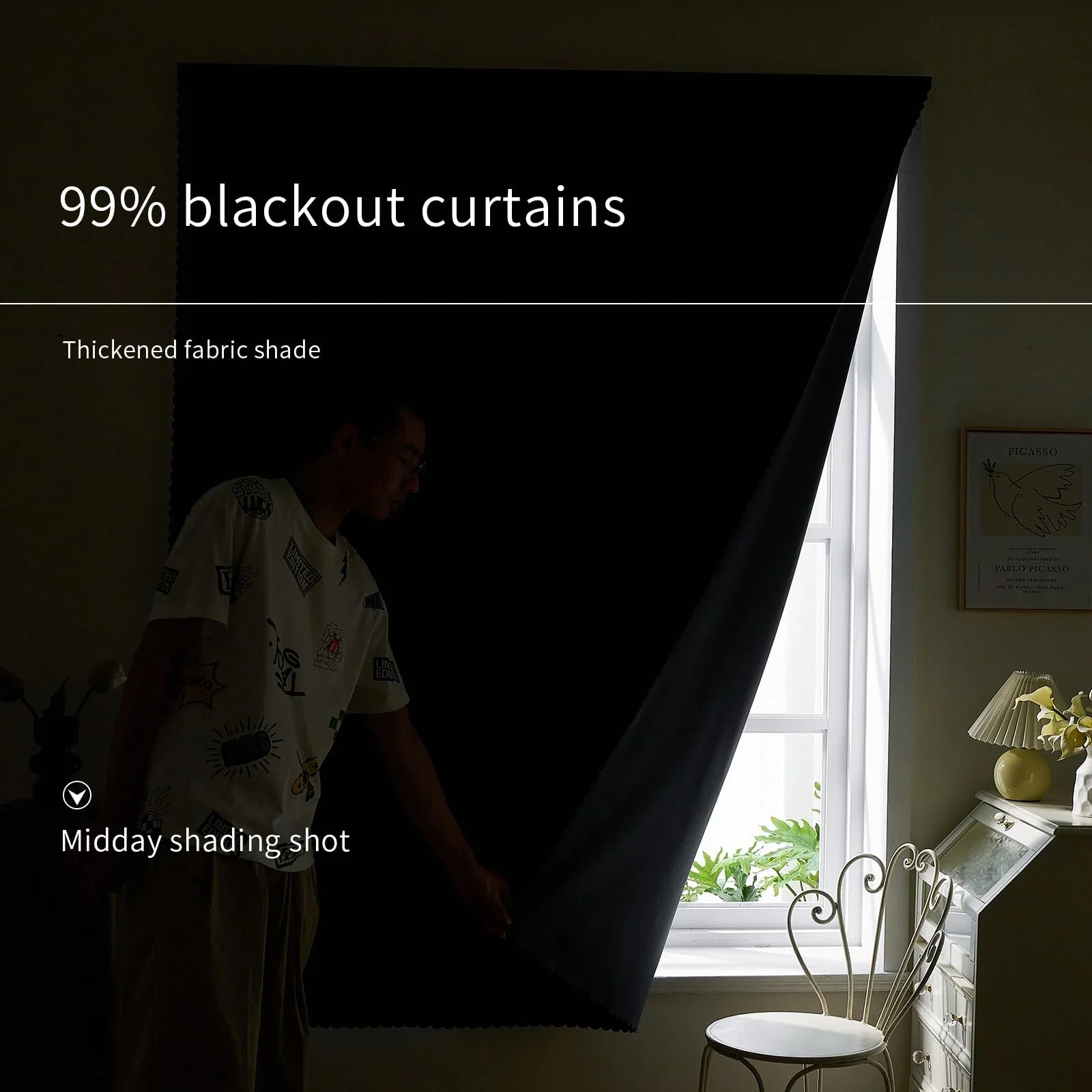 Goodinary® Self Adhesive Portable Blackout Curtains