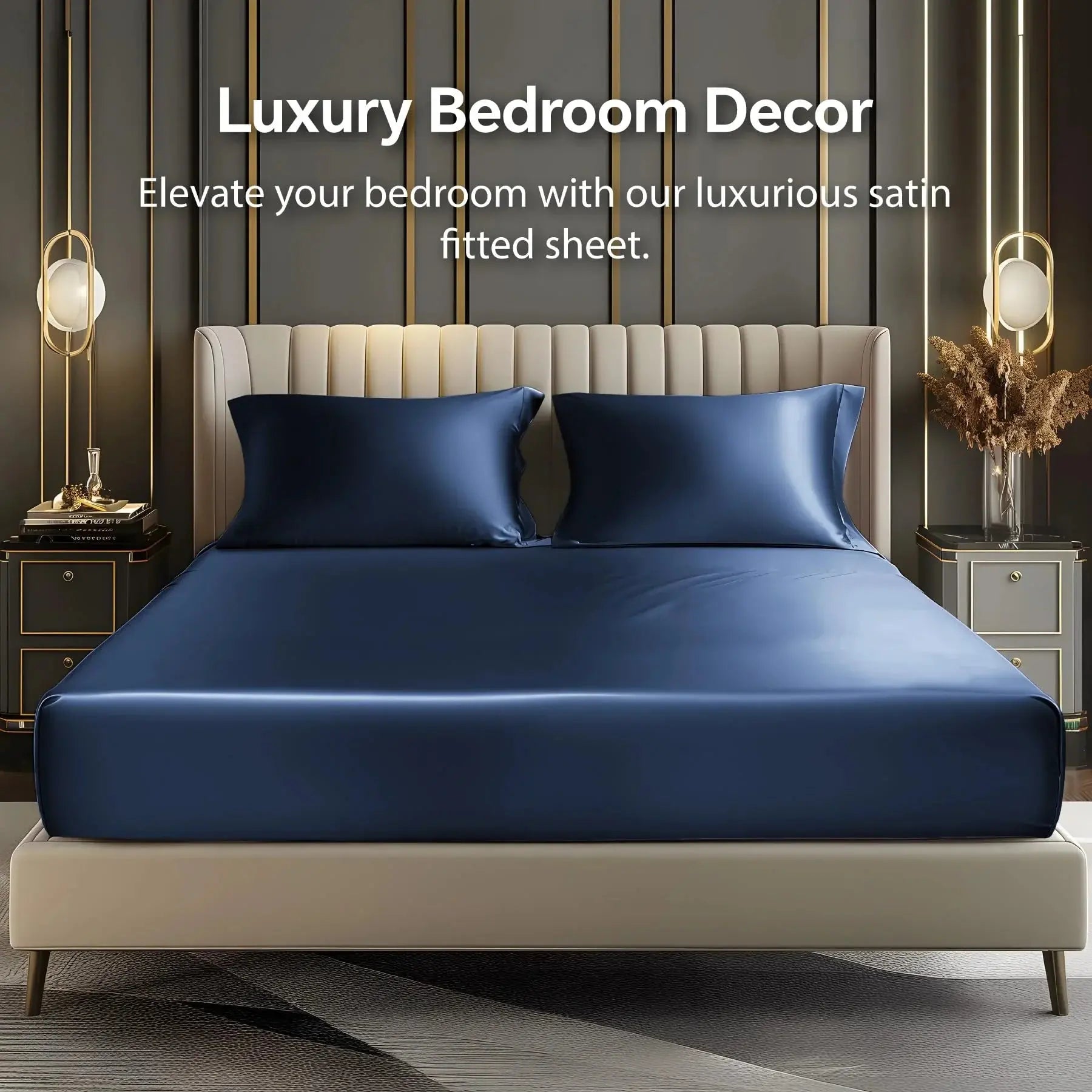 Goodinary® Luxury Satin Deep Pocket Sheet Set (3pcs) Goodinary