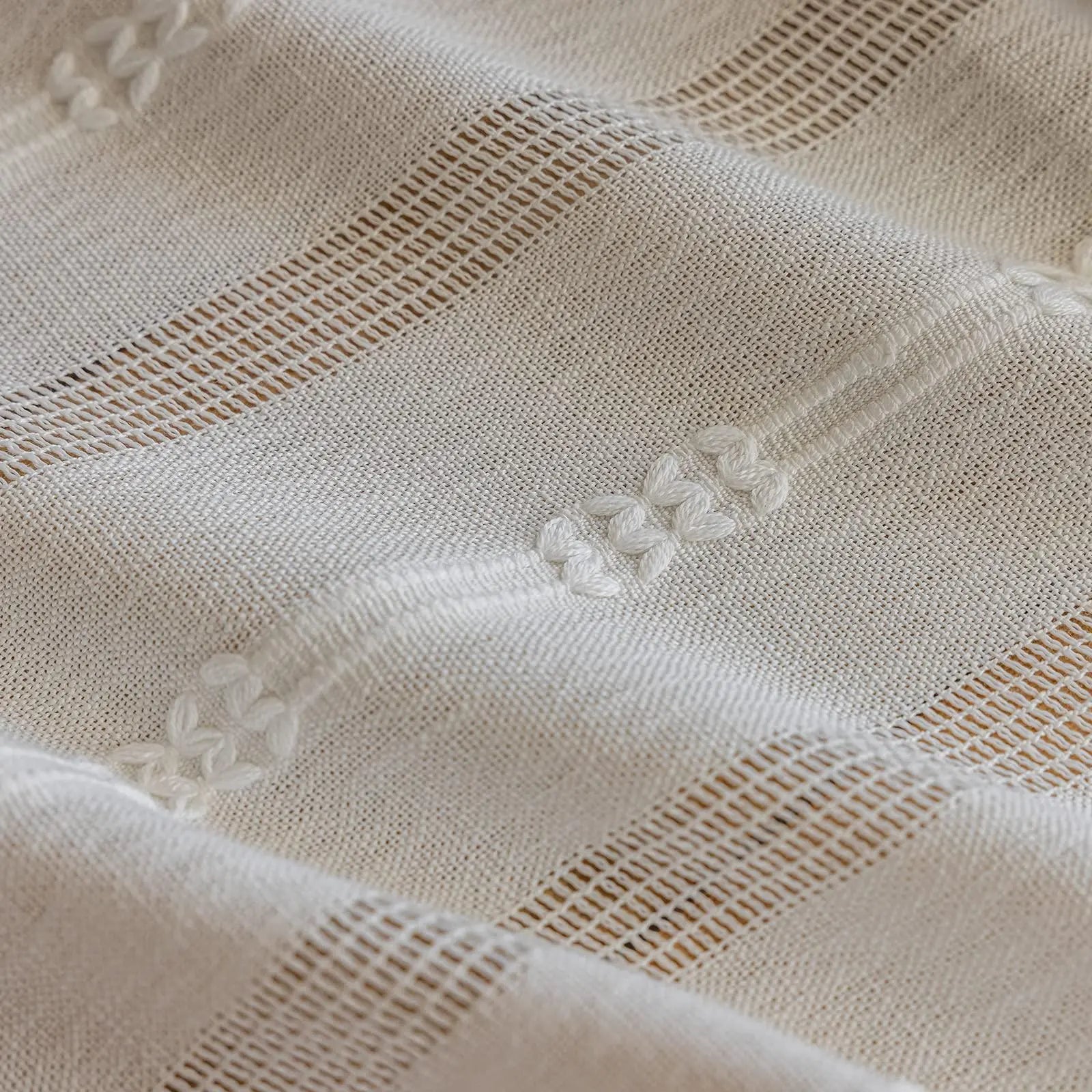 Goodinary® Jacquard Hollow-Out White Tulle Curtains Goodinary