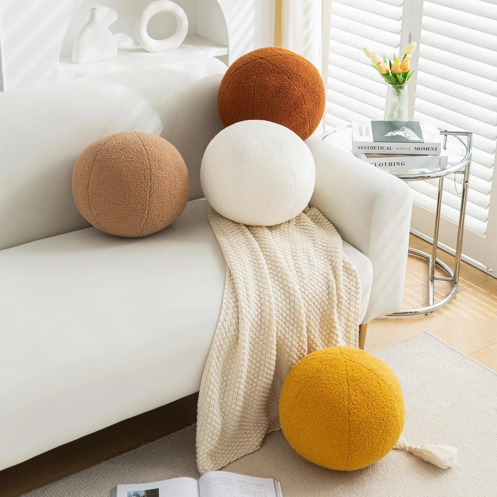 Goodinary® Round Ball Decorative Pillow Minimalist Cushion Goodinary