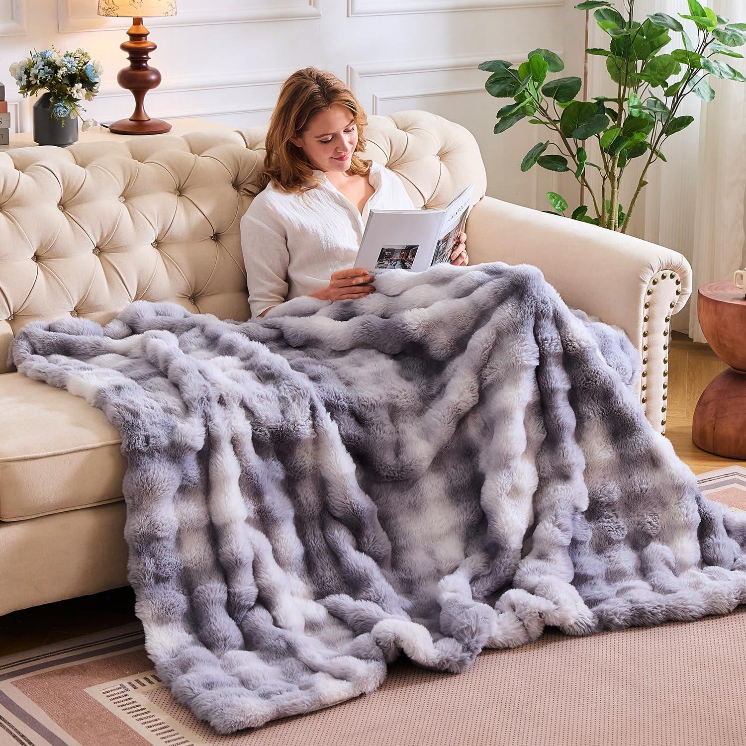 Goodinary® Tie Dye Faux Fur Blanket