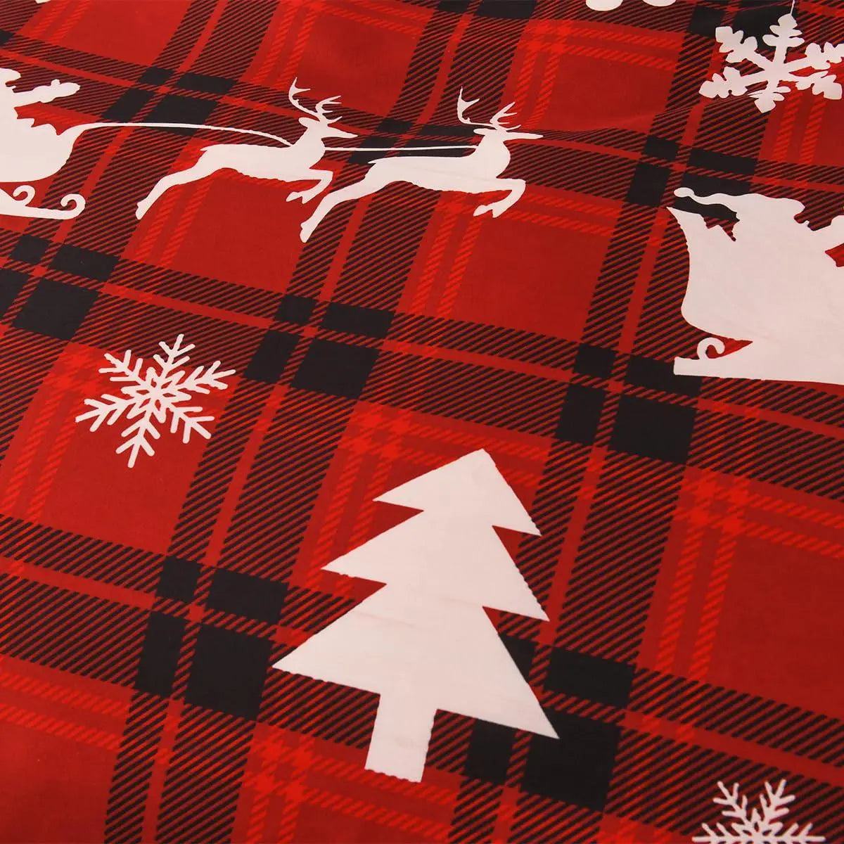 Goodinary® Christmas Checkered Elk Duvet Set (3pcs) Goodinary