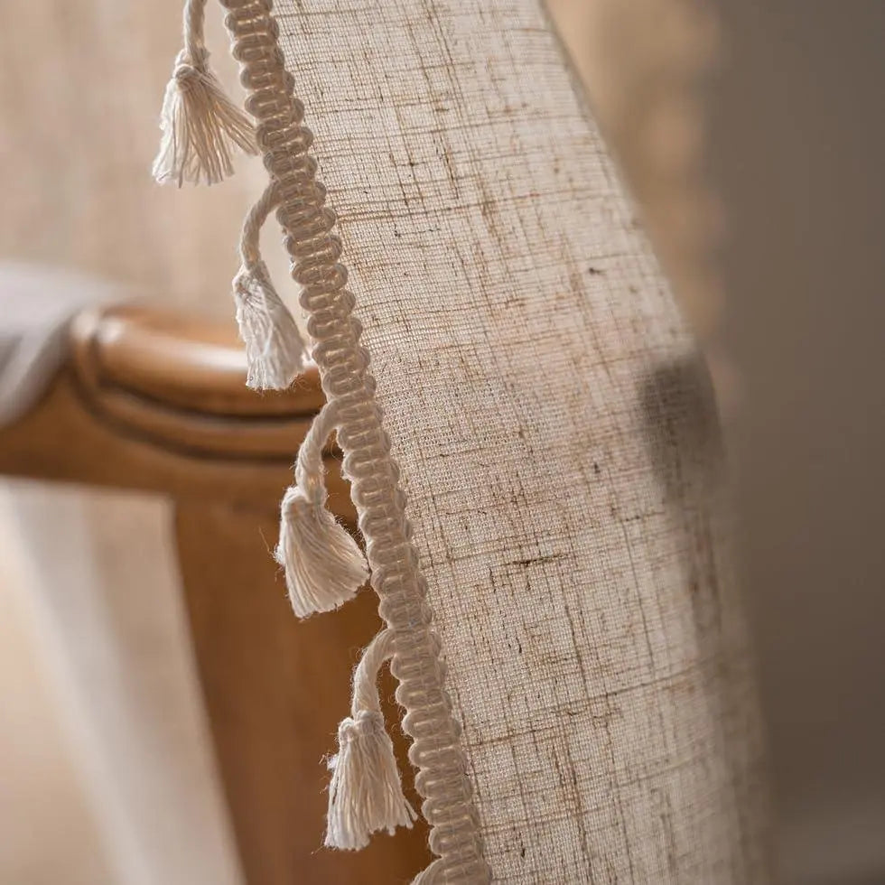 Goodinary® Boho Tassel Cotton Linen Curtains Set (2pcs) Goodinary