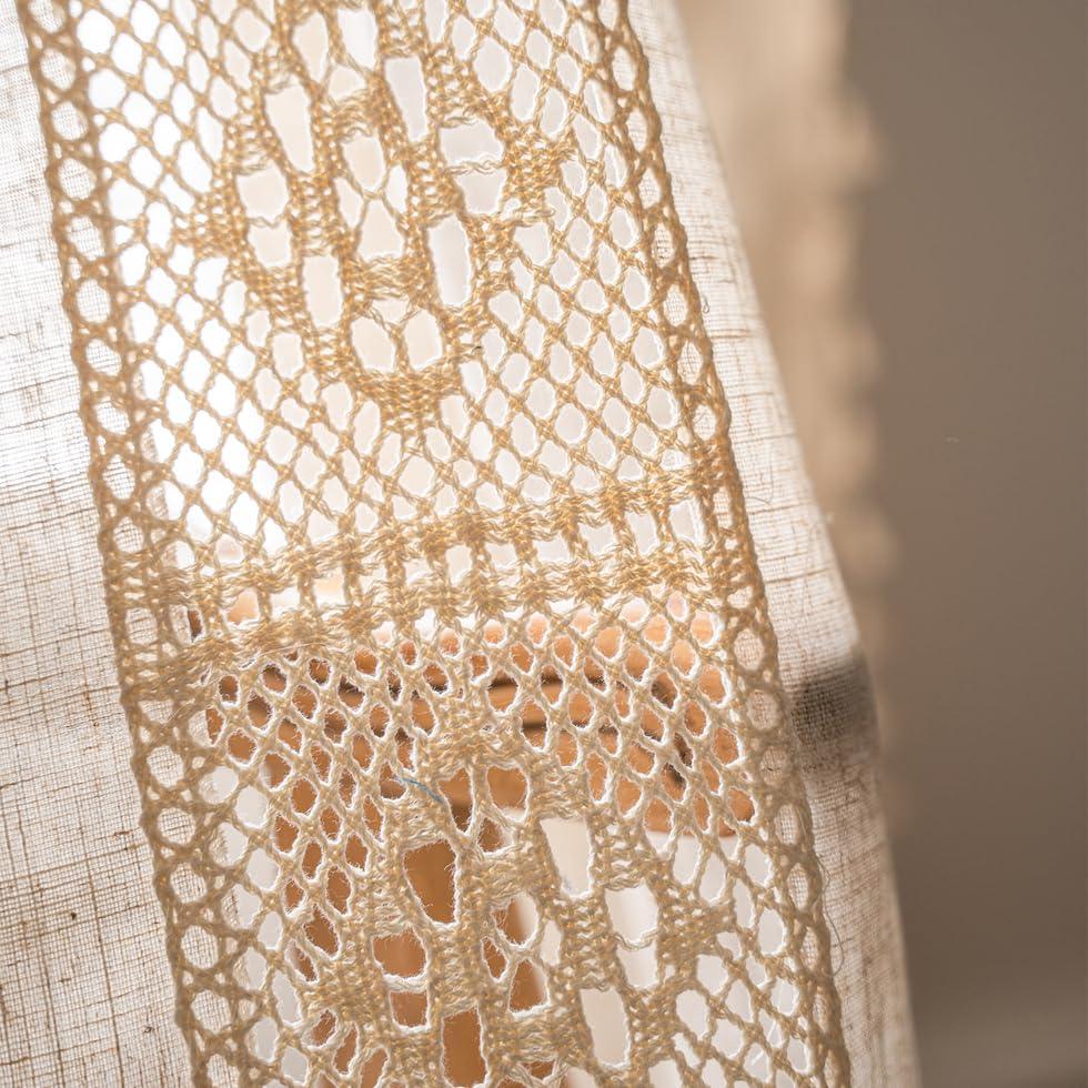 Goodinary® Boho Tassel Cotton Linen Curtains Set (2pcs)