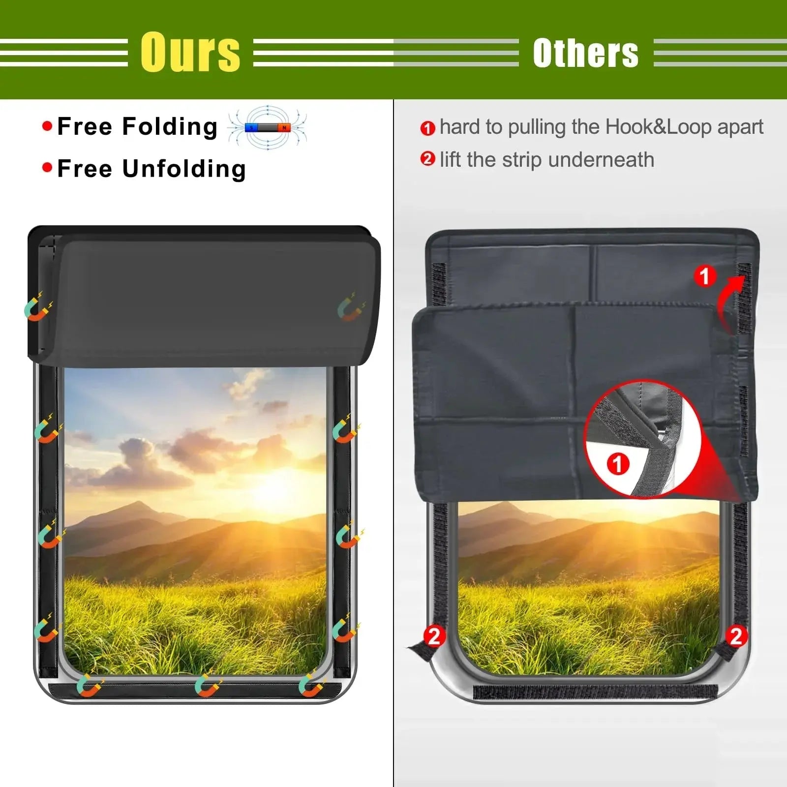 Goodinary® Foldable Magnetic Blackout Window Cover Goodinary