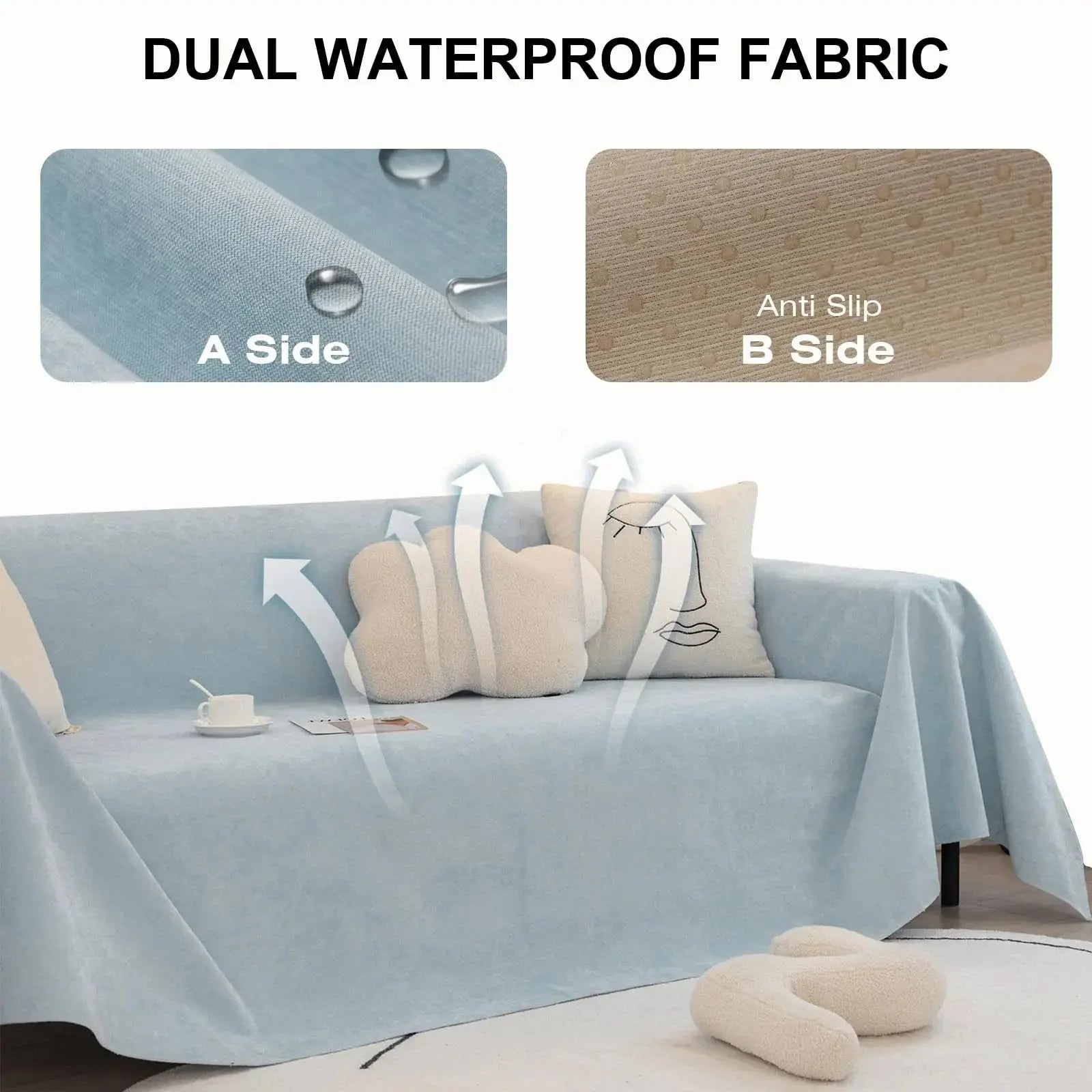 Goodinary® Solid Color Waterproof Sofa Cover Blanket Goodinary