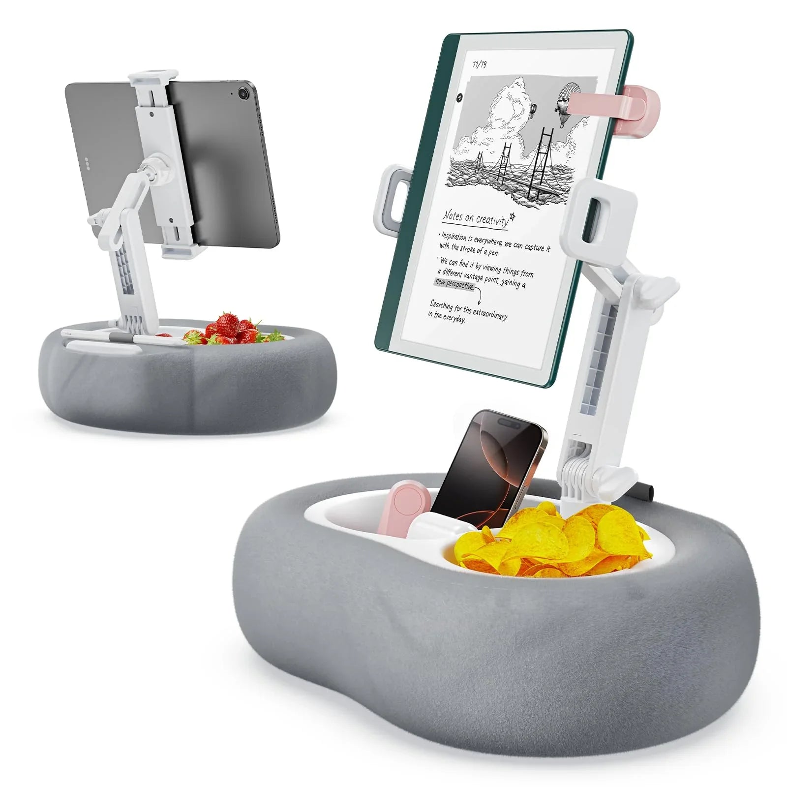 Goodinary® Tablet Pillow Stand Holder with Dual Trays