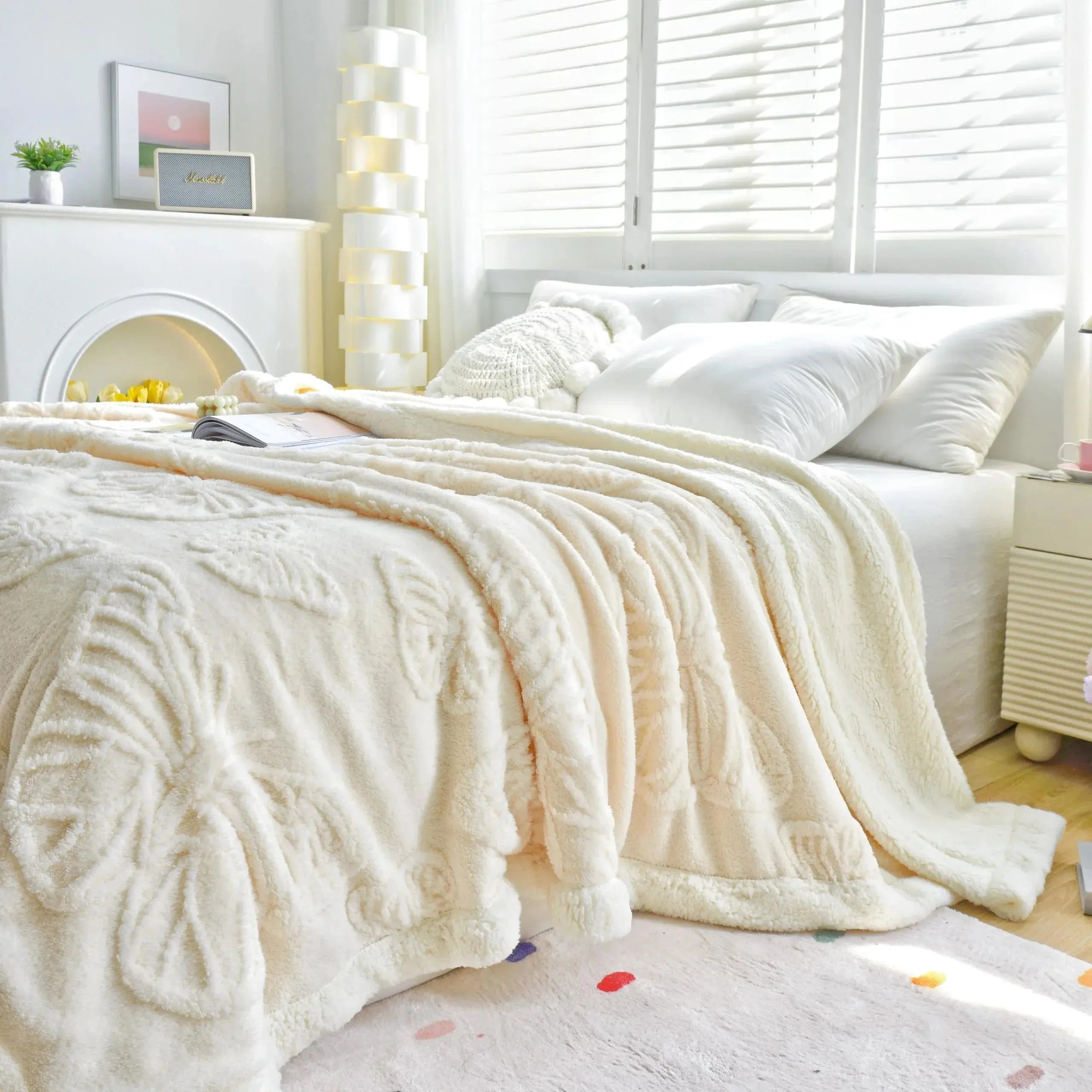 Goodinary® Coral Butterfly Fleece Flannel Blanket Goodinary