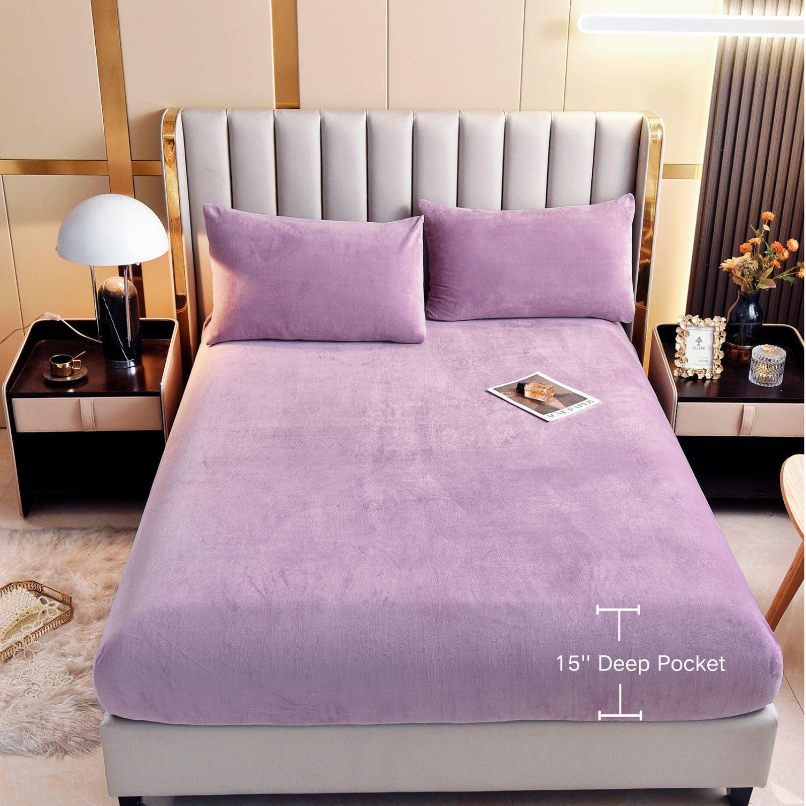Goodinary® Plush Velvet Thermal Mattress Cover Sheet