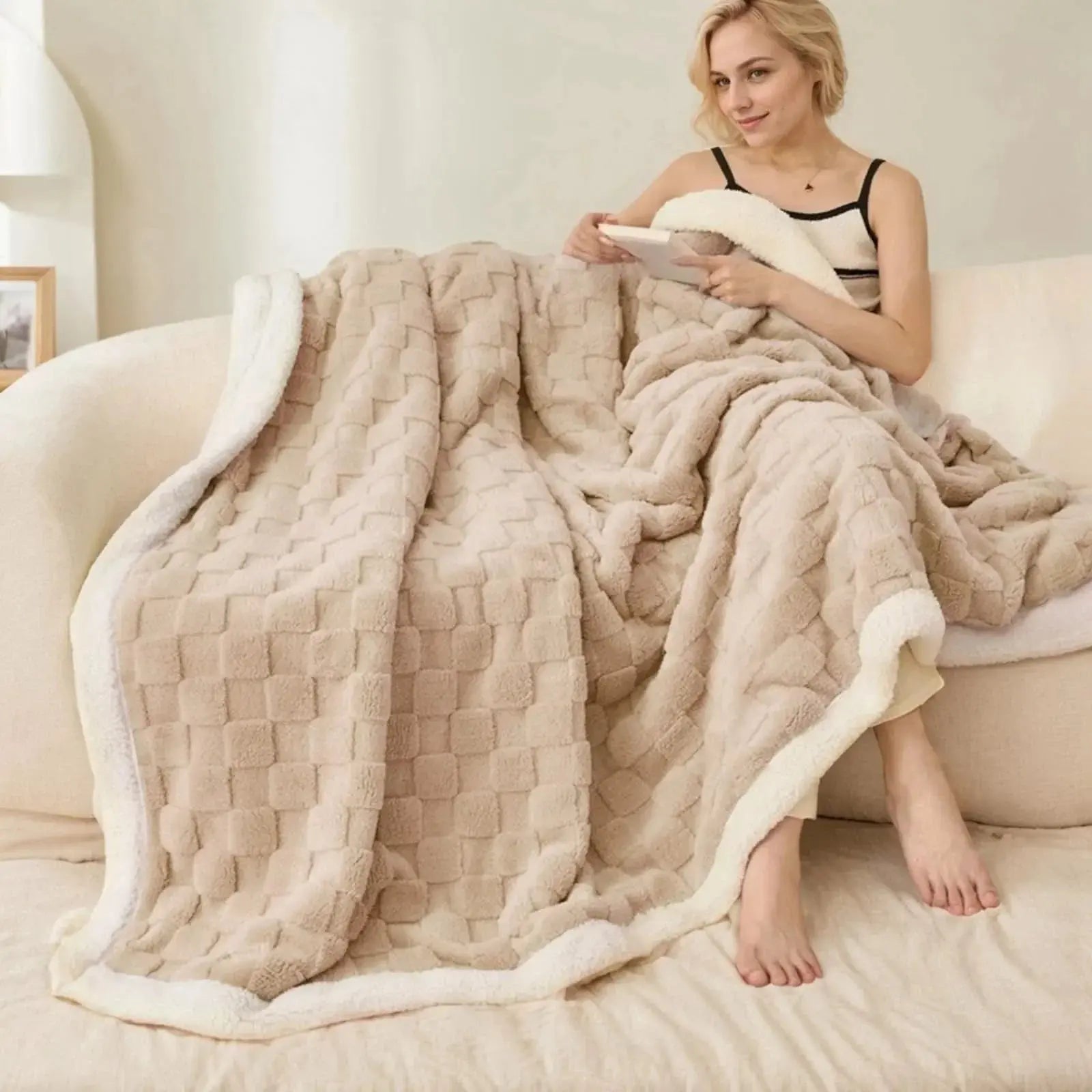 Goodinary® Plush Sherpa Flannel Warm Throw Blanket Goodinary