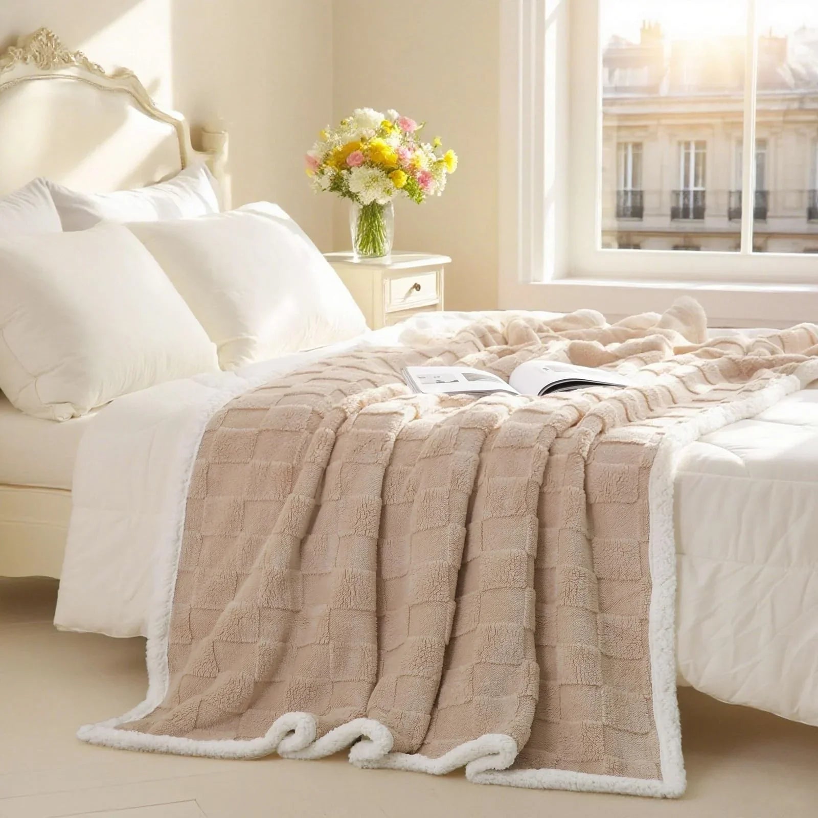 Goodinary® Plush Sherpa Flannel Warm Throw Blanket