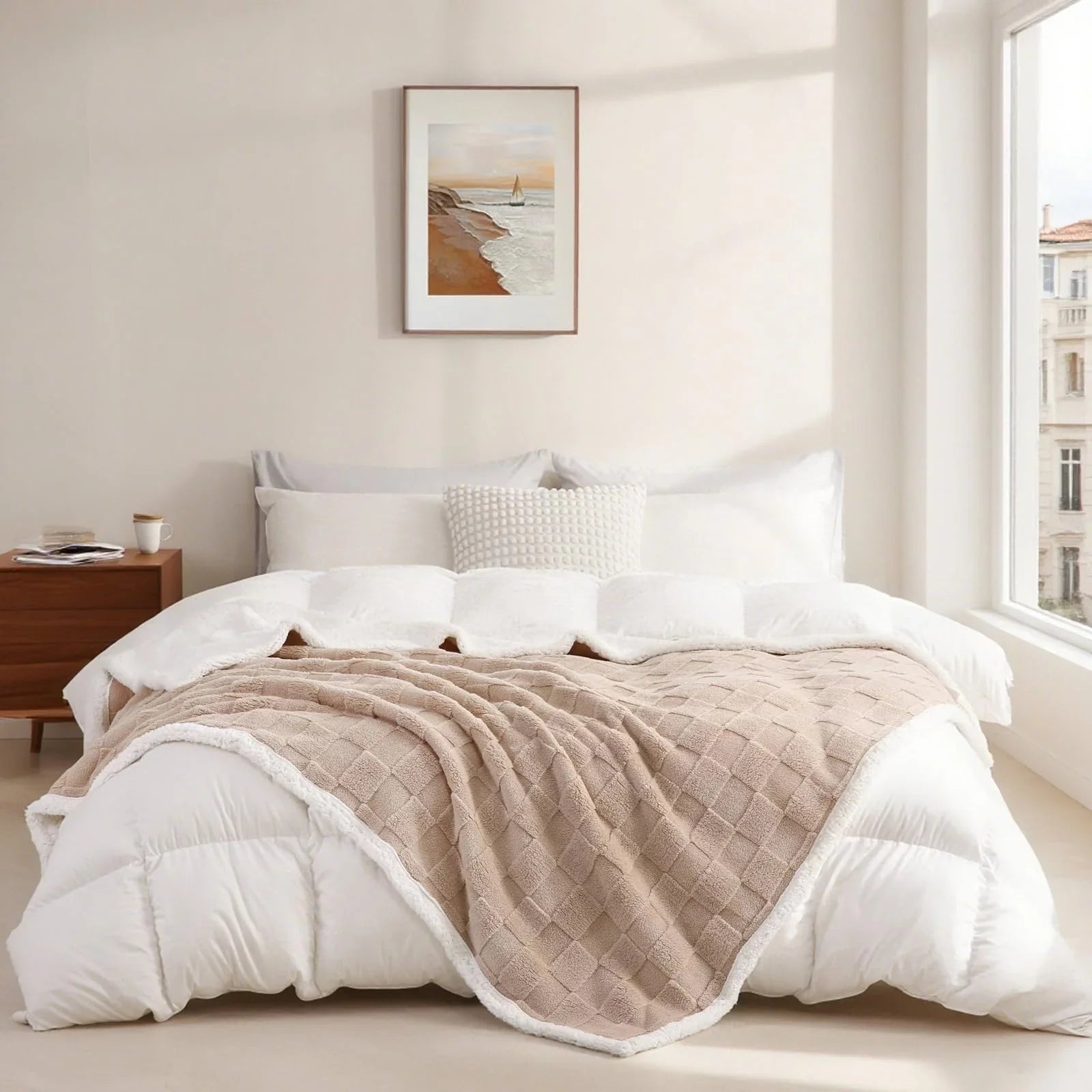 Goodinary® Plush Sherpa Flannel Warm Throw Blanket