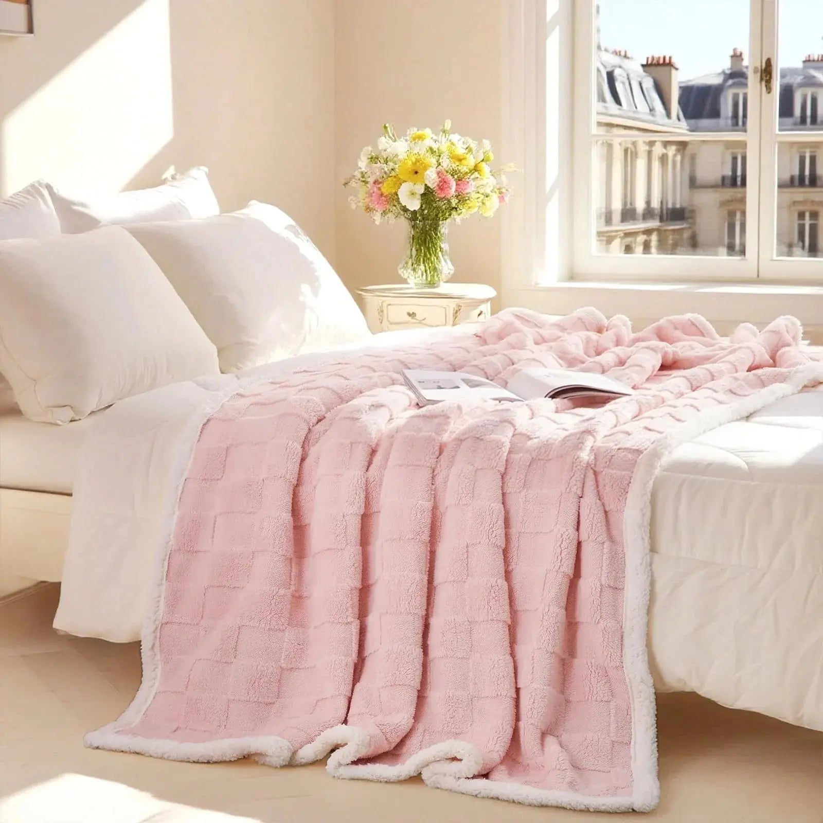 Goodinary® Plush Sherpa Flannel Warm Throw Blanket Goodinary