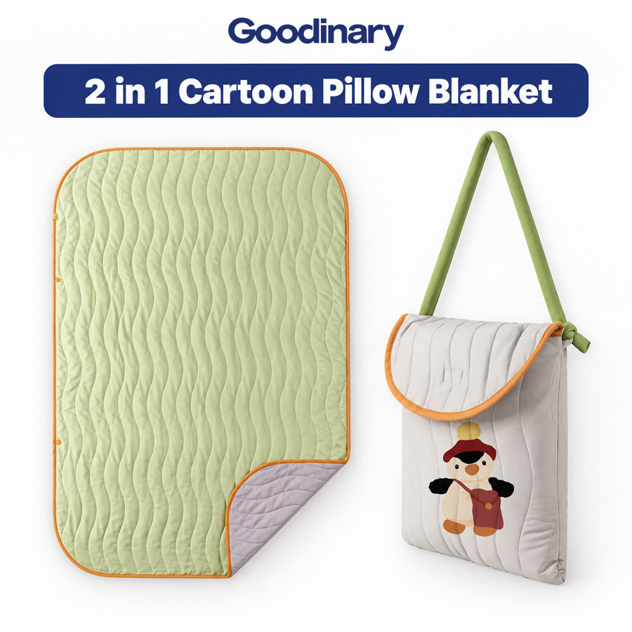 Goodinary® 2 in 1 Cartoon Pillow Blanket