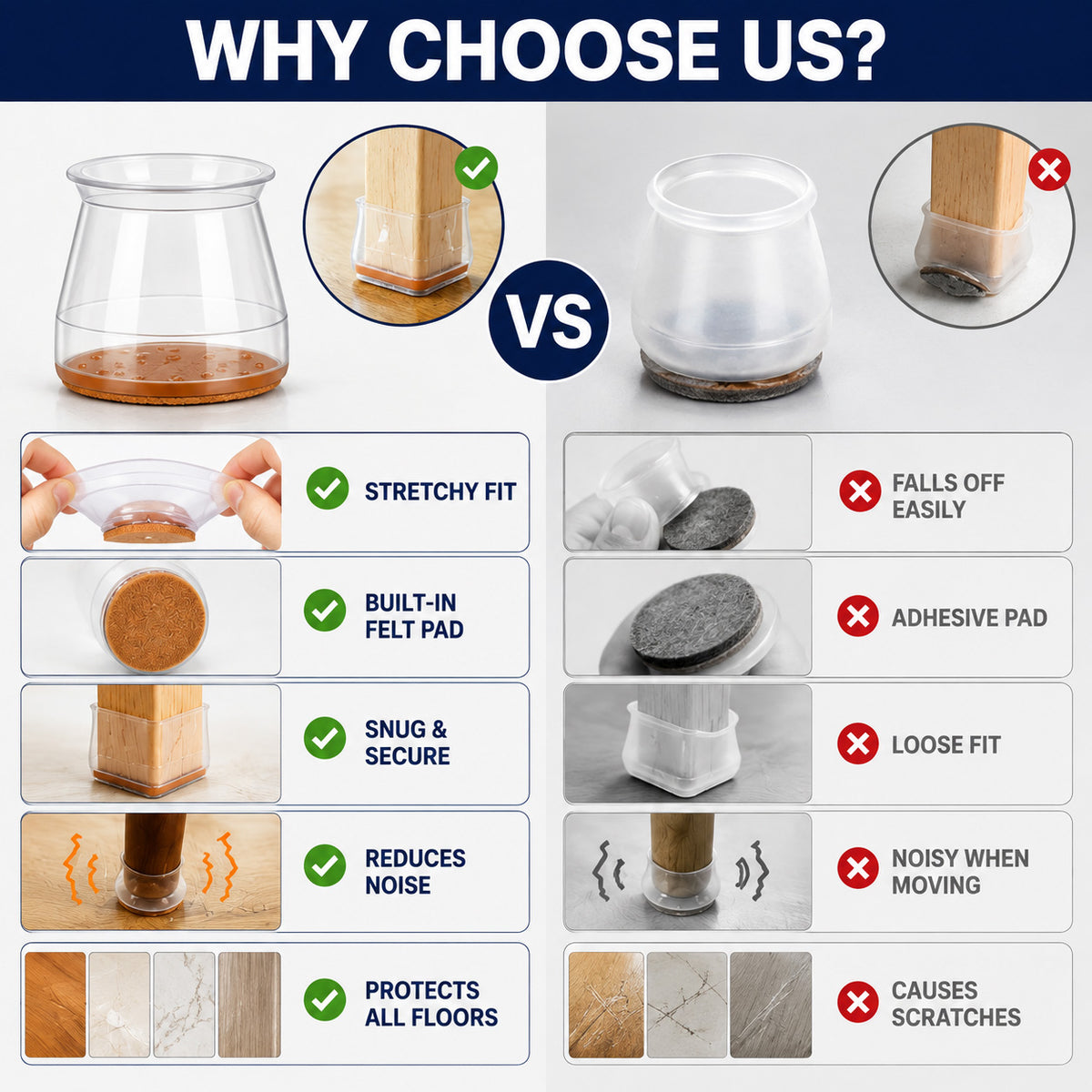 Goodinary® Felt Floor Protector Caps