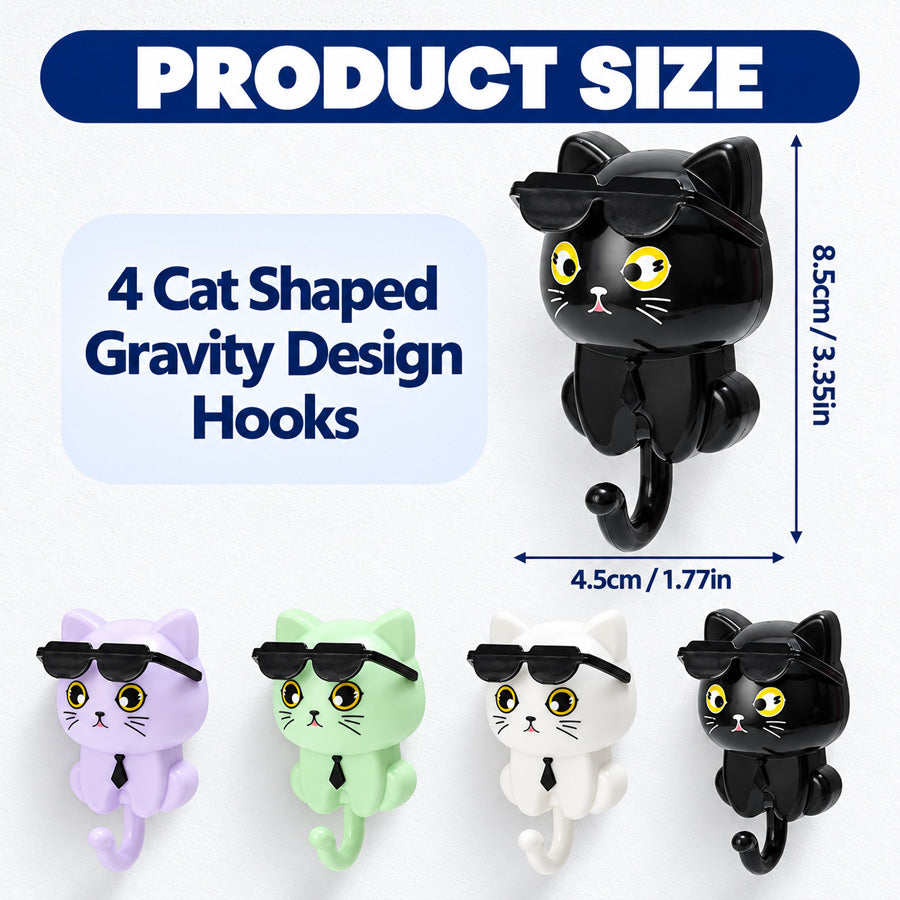 Goodinary® Cat Wall Hooks (4 Pcs)