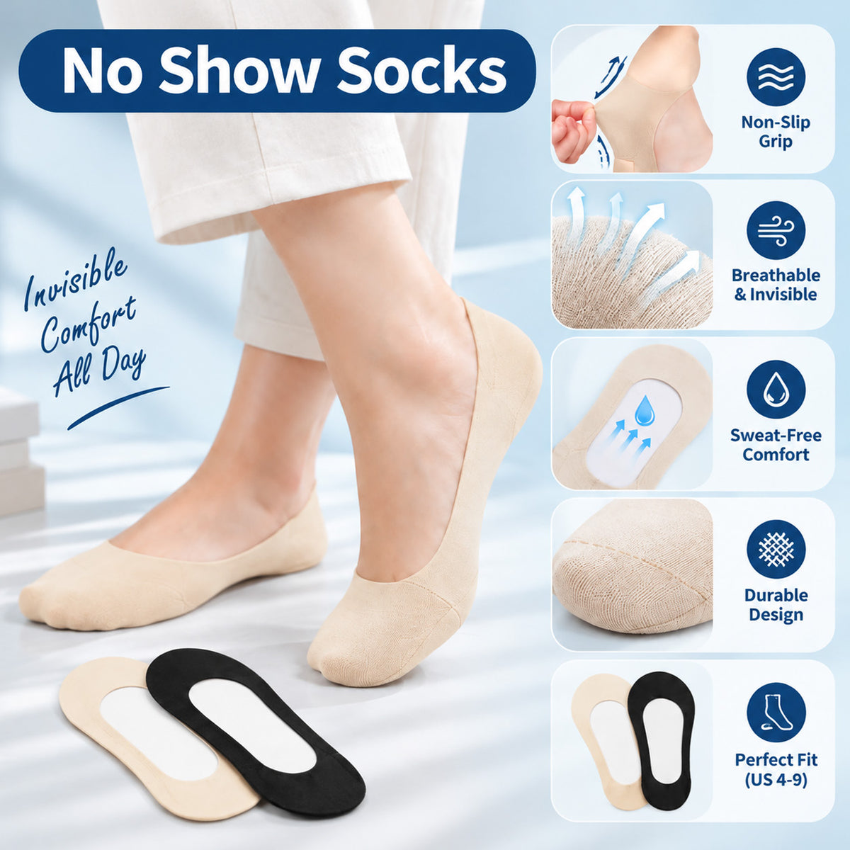 Goodinary® No Show Socks