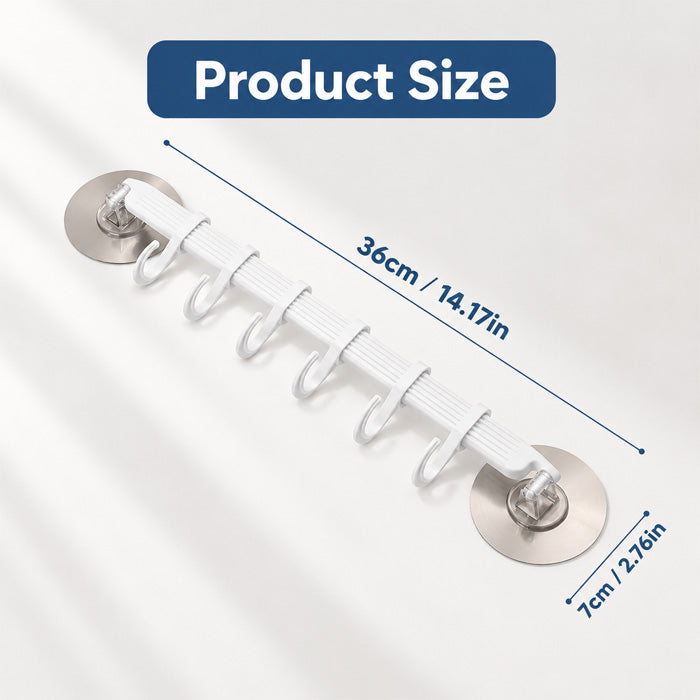 Goodinary® 6-Row Suction Cup Hook Rack