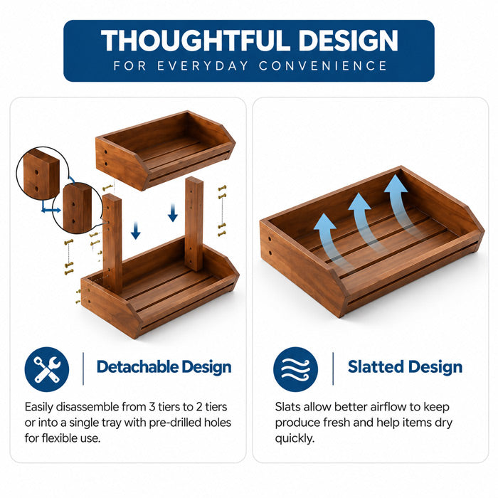 Goodinary® Wooden Stand for Kitchen Counter Storage