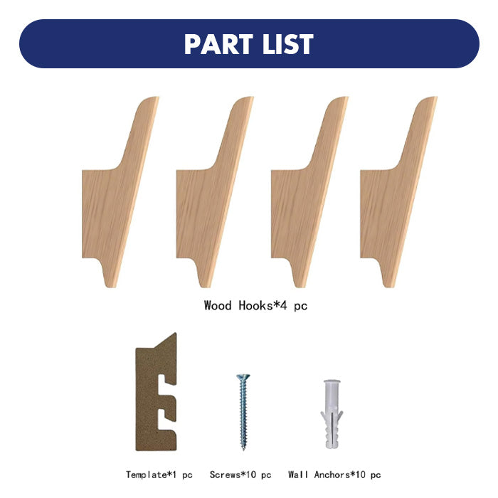 Goodinary® Bird Shape Wood Hooks (4 Pcs)