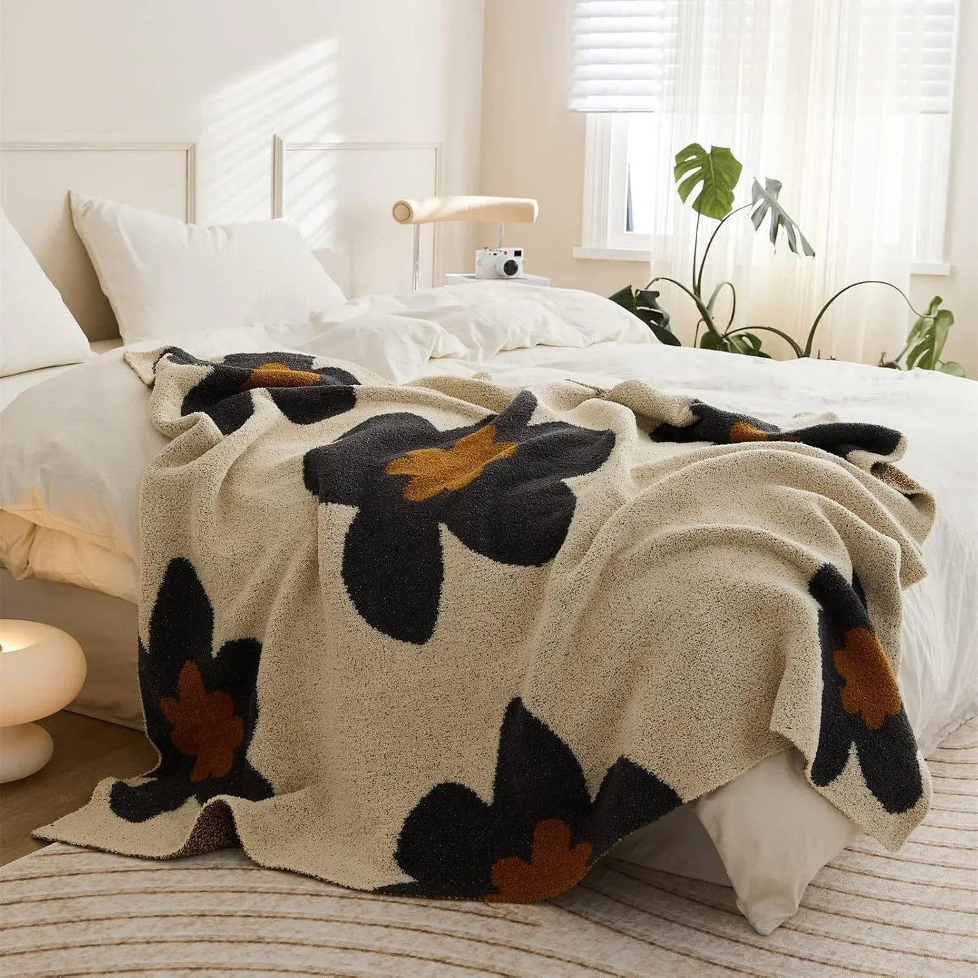 Goodinary® Sunflower Printed Soft Fleece Throw Blanket