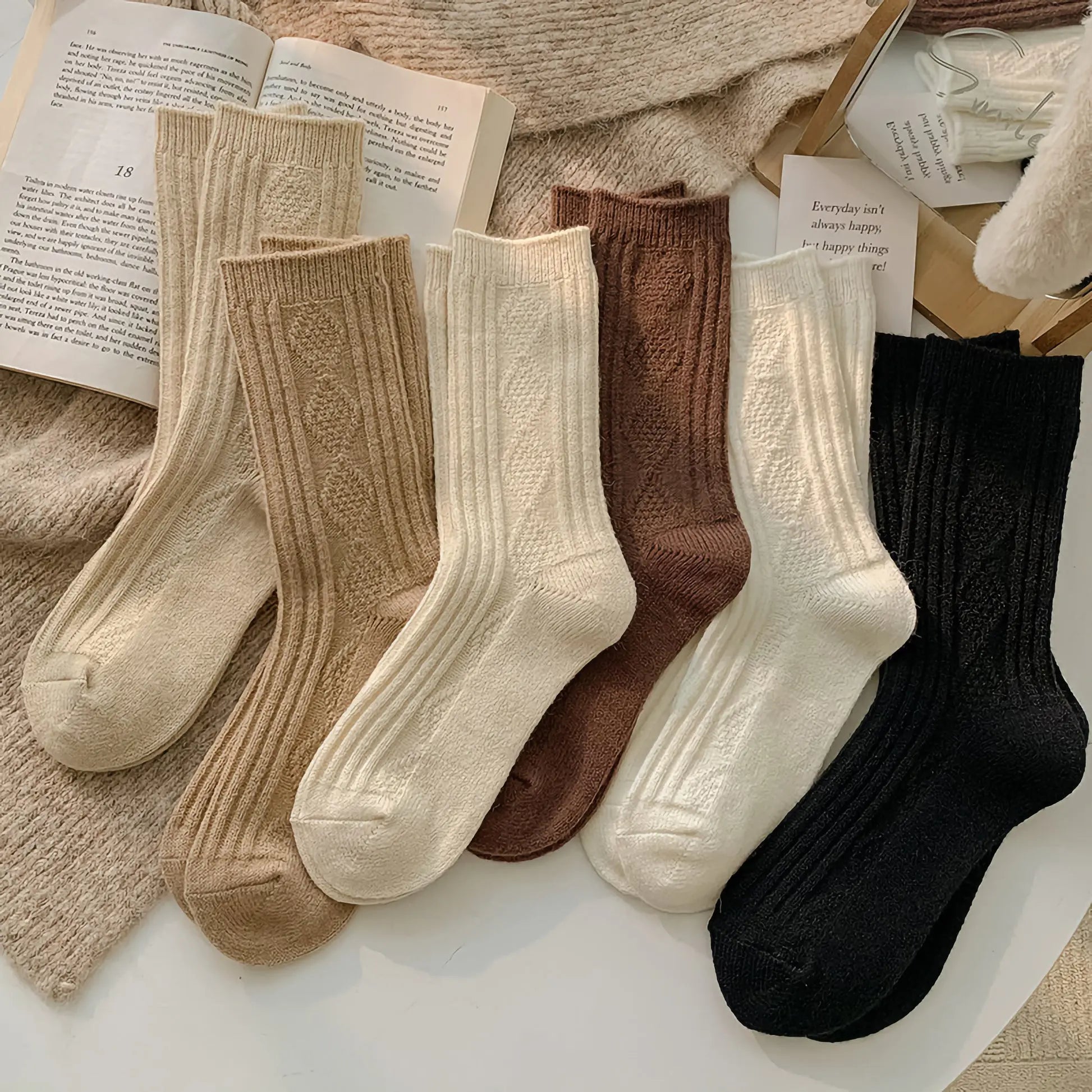 Goodinary® Thermal Wool Lounge Socks Thick Knit Set Goodinary