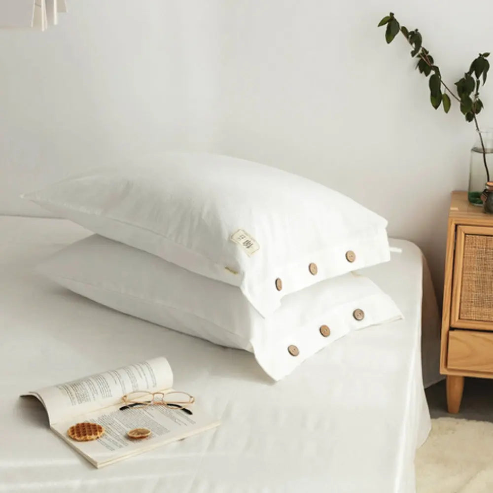 Goodinary® Solid Cotton Pillowcase Set (2pcs) Goodinary