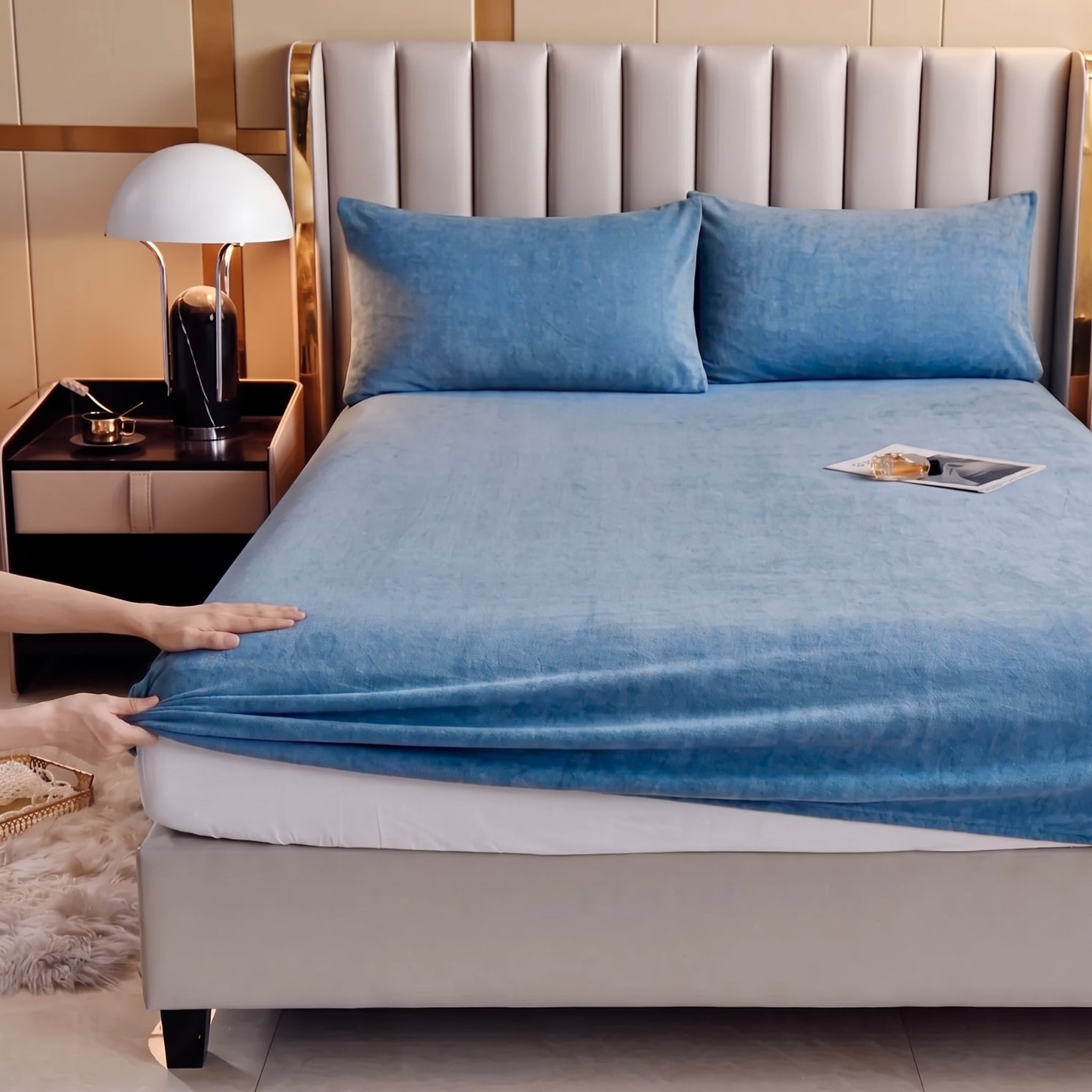 Goodinary® Plush Velvet Thermal Mattress Cover Sheet