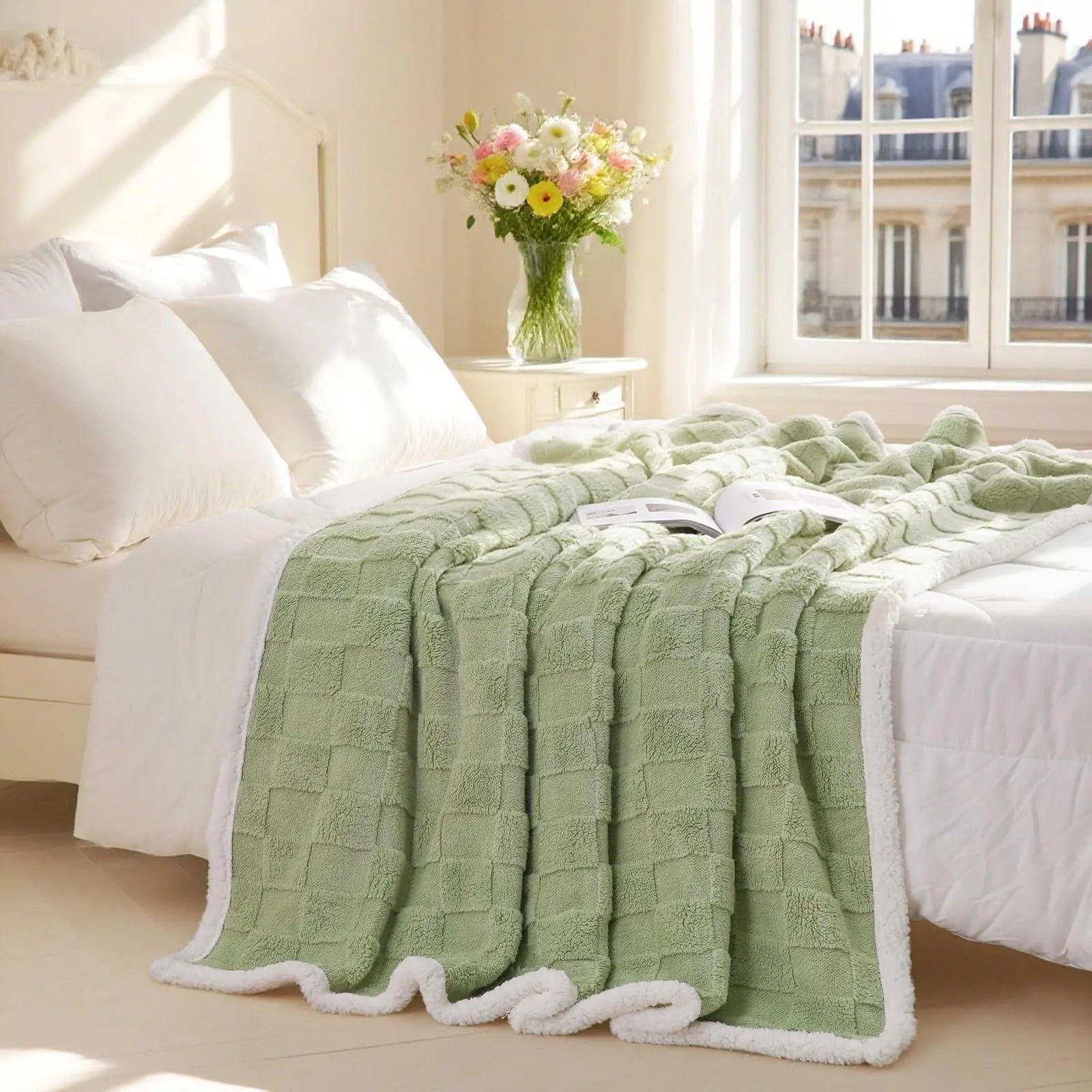 Goodinary® Plush Sherpa Flannel Warm Throw Blanket Goodinary