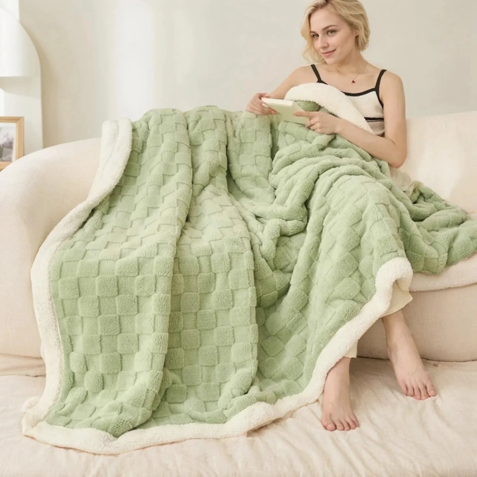 Goodinary® Plush Sherpa Flannel Warm Throw Blanket