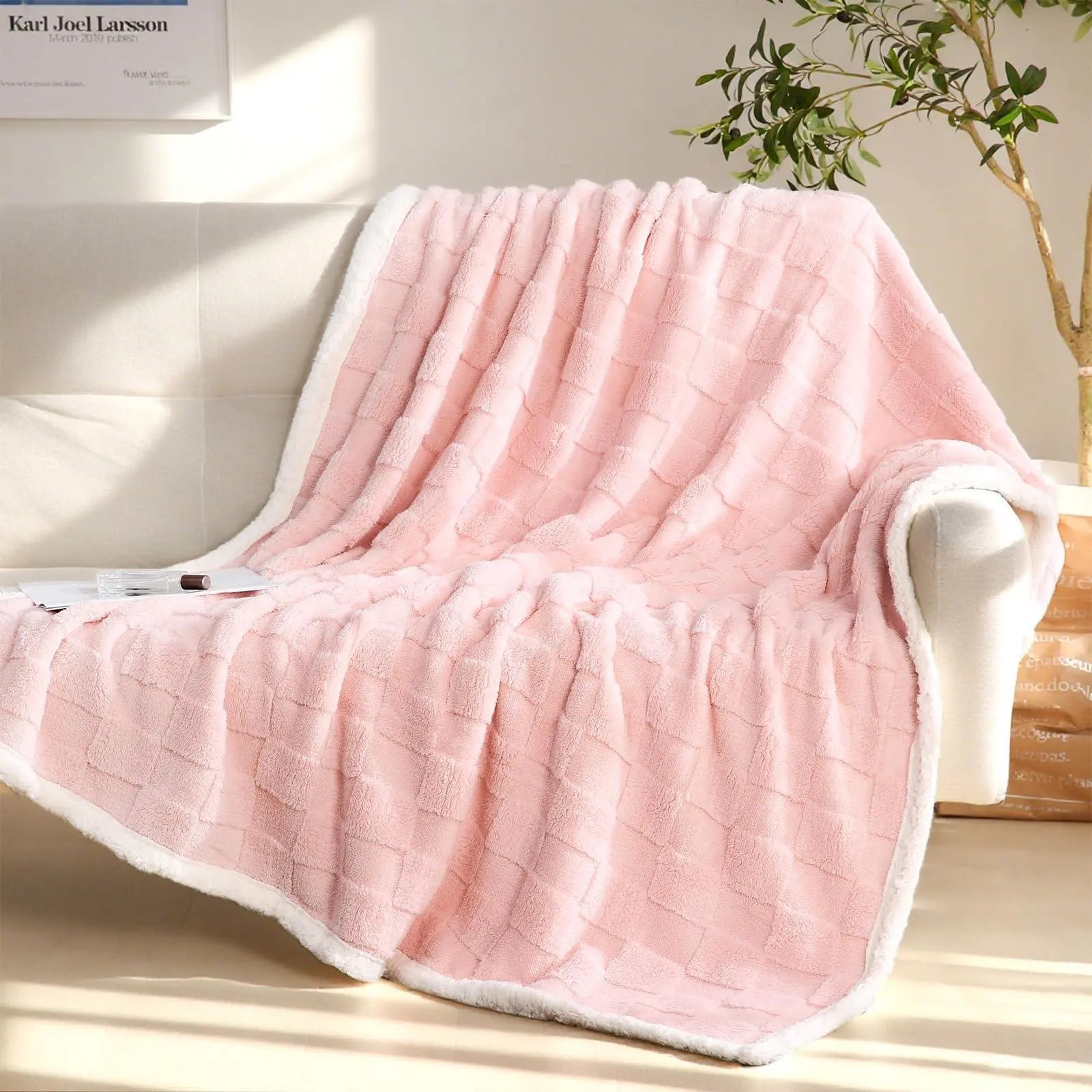 Goodinary® Plush Sherpa Flannel Warm Throw Blanket Goodinary