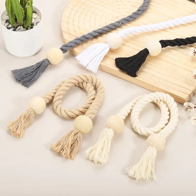 Goodinary® Boho Wooden Magnetic Curtain Tiebacks (2Pcs) Goodinary