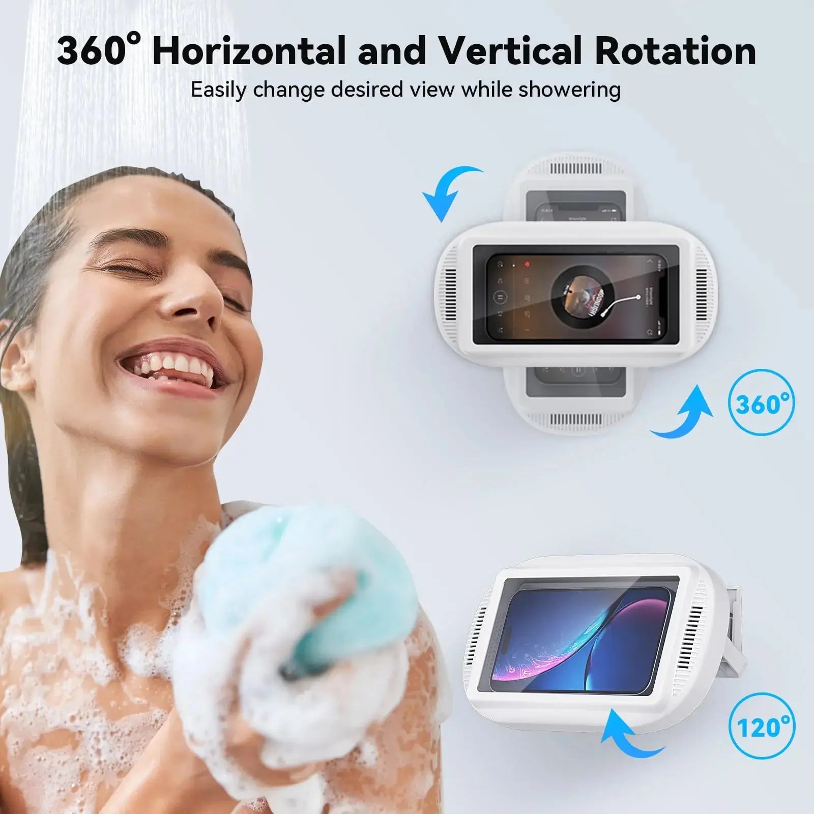 Goodinary® Waterproof Shower Phone Holder with Adjustable Rotation - Goodinary