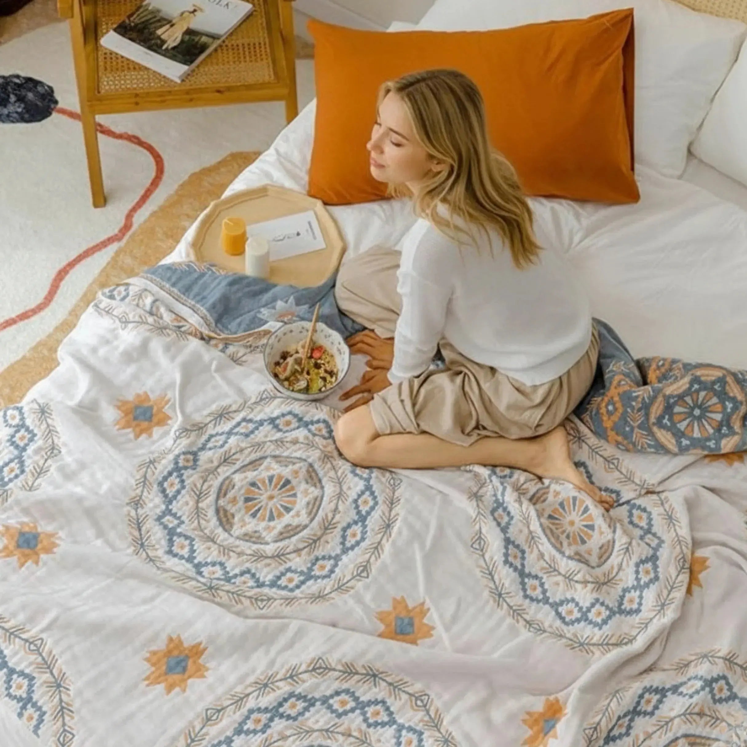 Goodinary® Nordic Boho Cotton Gauze Soft Bedspread Goodinary