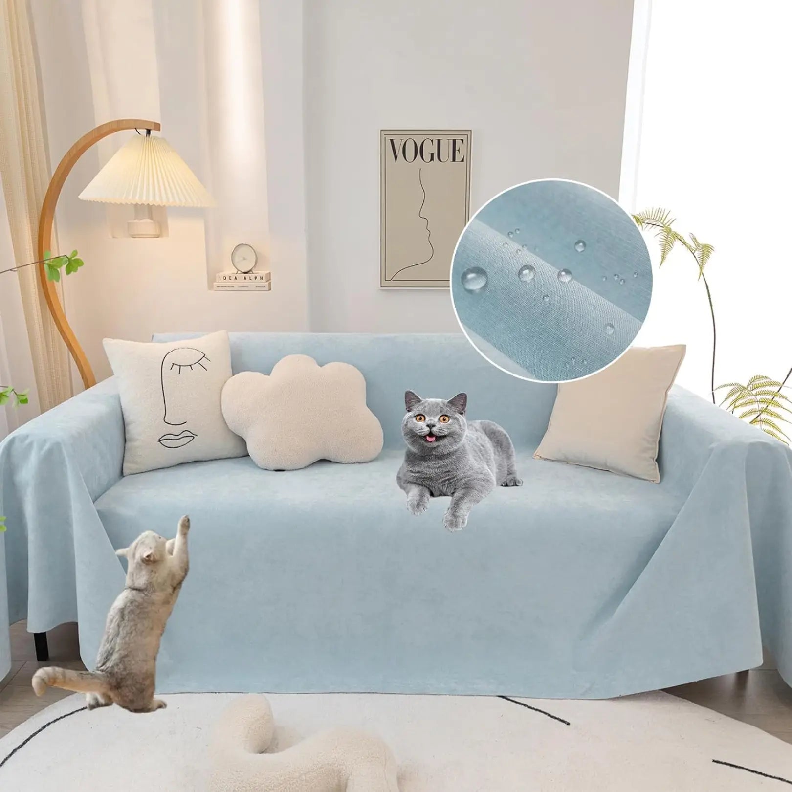 Goodinary® Solid Color Waterproof Sofa Cover Blanket Goodinary