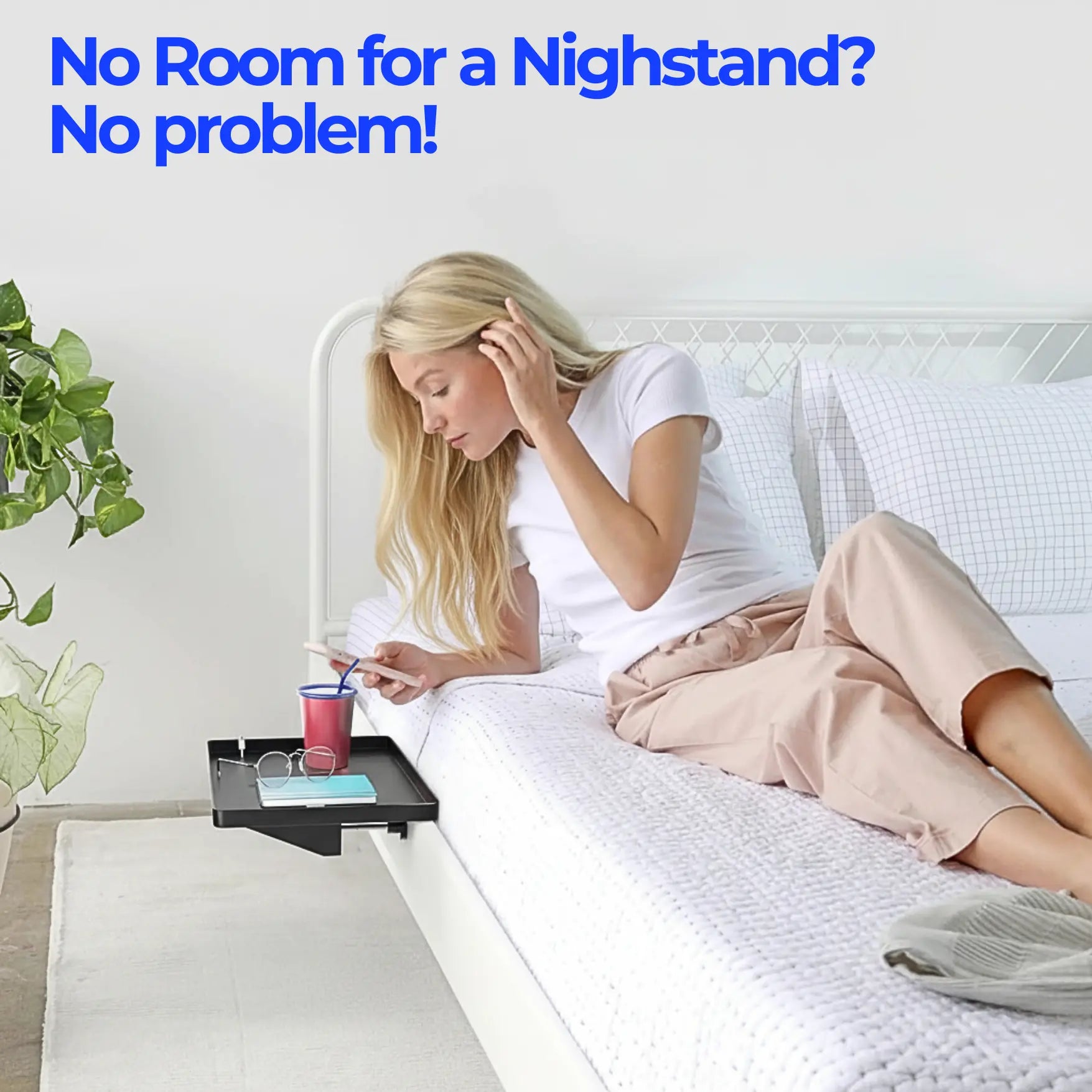 Goodinary® Clip On Bedside Shelf with Cable Catch Organizer - Goodinary