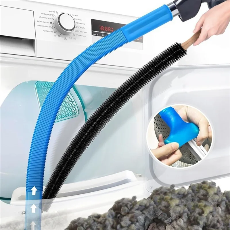 MOPHE-Dryer Vent Cleaner Kit 2 Pieces For Vacuum Cleaner Compatible Dryer Lint Brush And Vacuum Hose Attachment