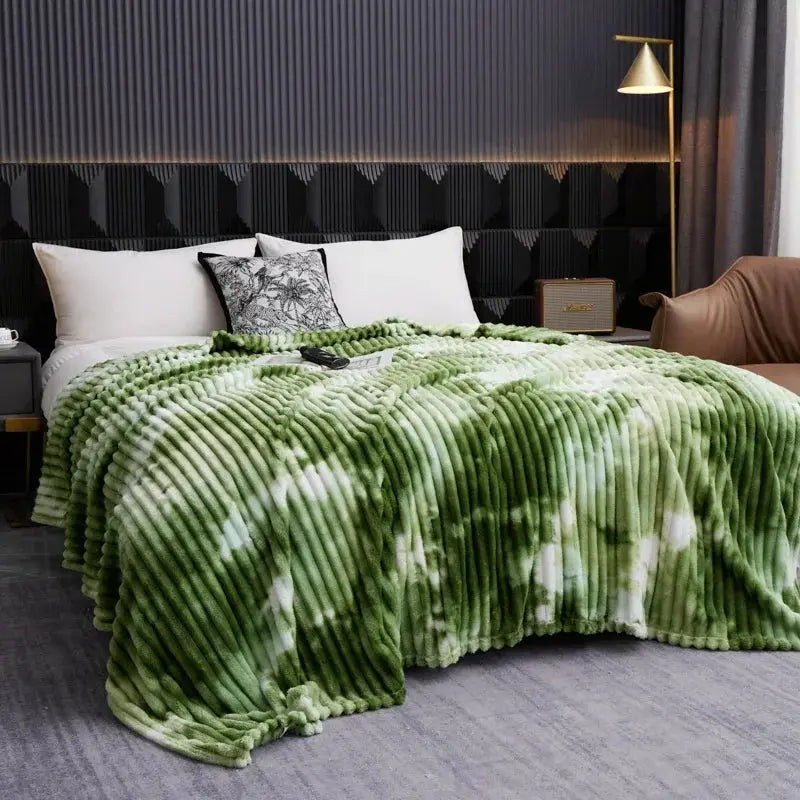 High Quality Blanket for Beds Tie Dyeing Warm Manta Single/Queen/King Flannel Fleece Thow Blanket Thick Warm Plaids Sofa Blanket