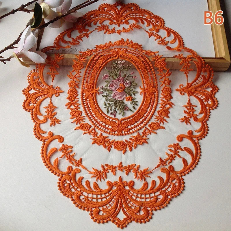 1PC Dinning Table Cover Embroidered Table Cloth Elegant Round Lace Tablecloth Coffee Coasters Napkin Party Wedding Decoration