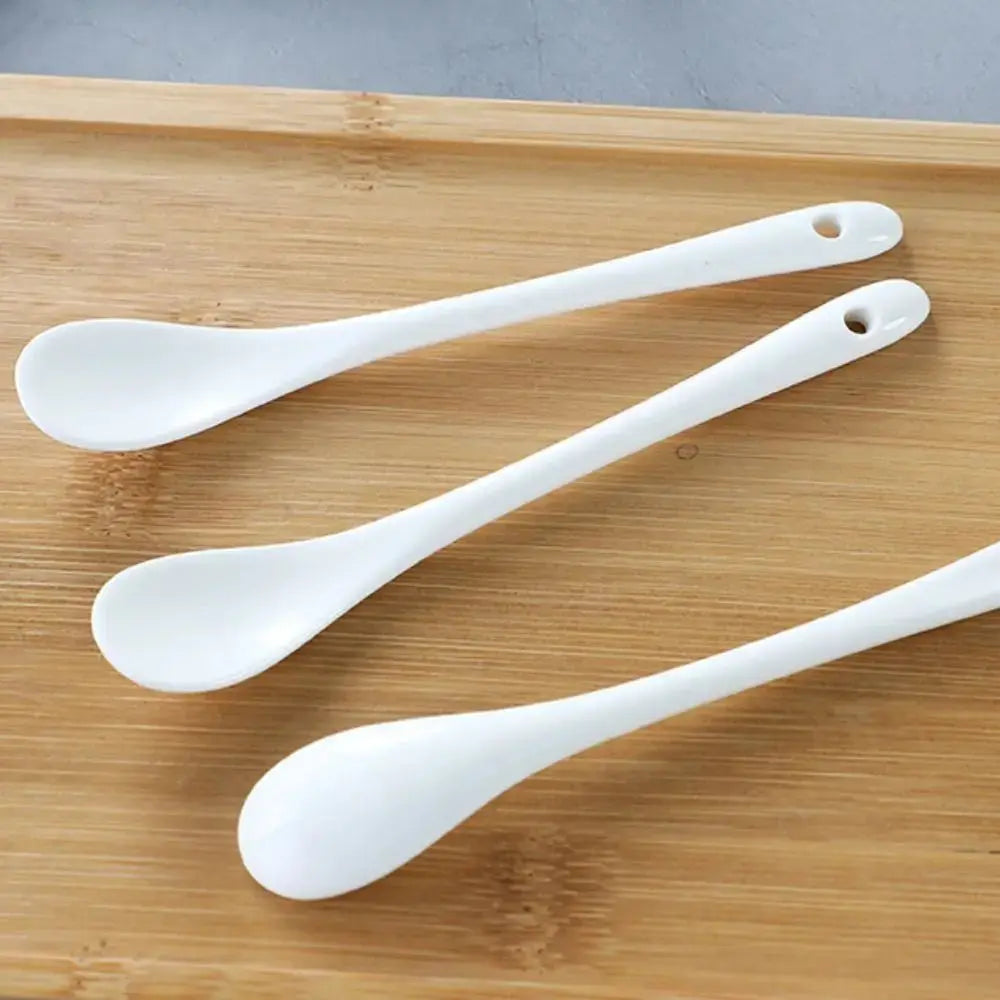 White Long Handle Spoons Tea Honey Supplies Creative Mini Seasoning Spoon Ceramic Stirring Spoon Tea Coffee